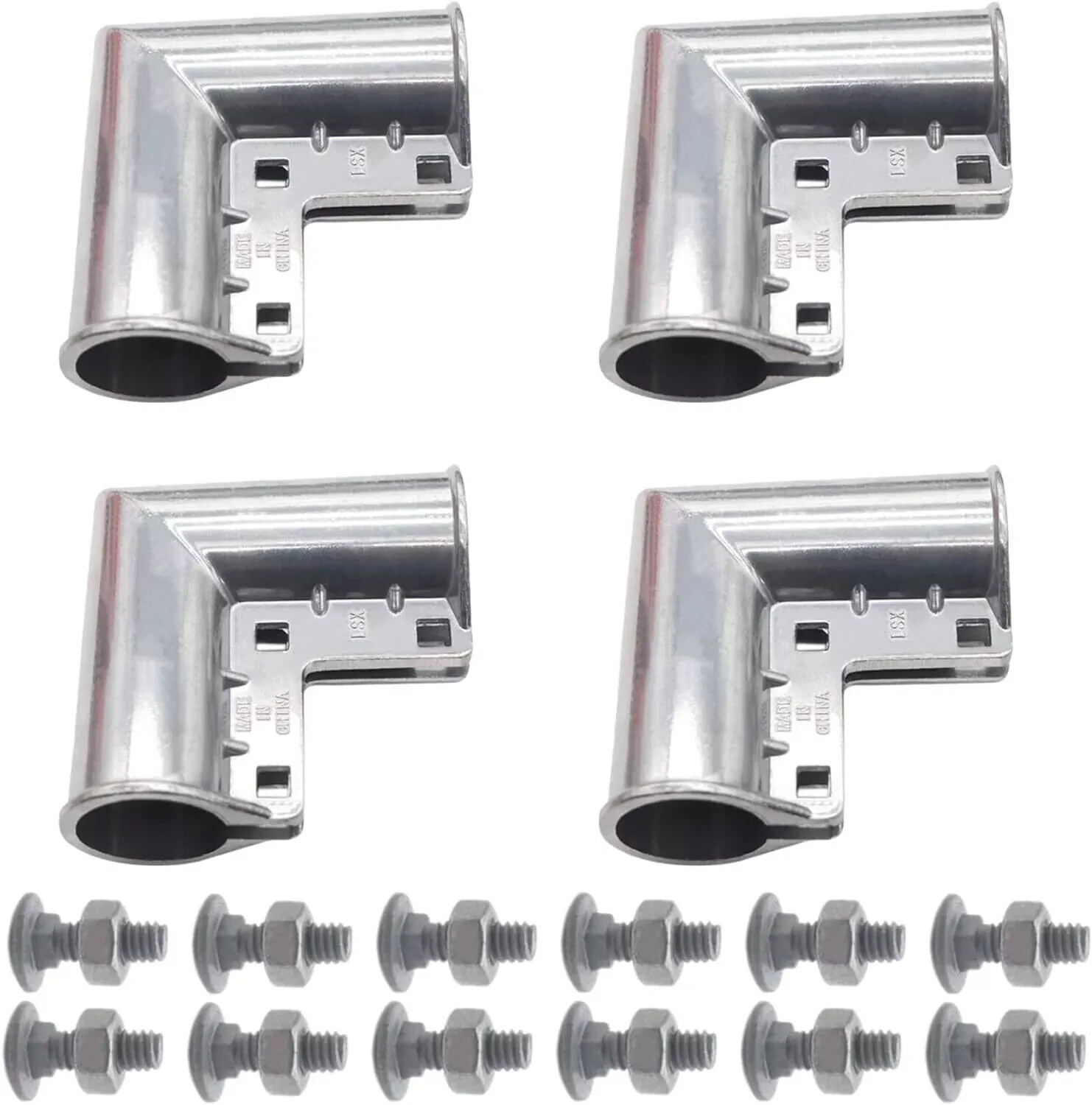 4 Packs Chain Link Fence Gate Corners, Aluminum Corner Suit 1 Silver