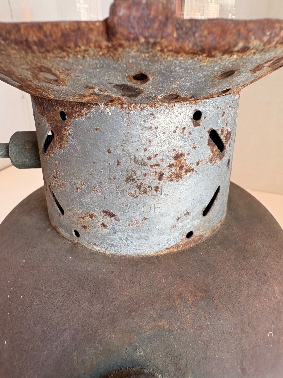 1958 Coleman 220E Lantern with Pyrex globe