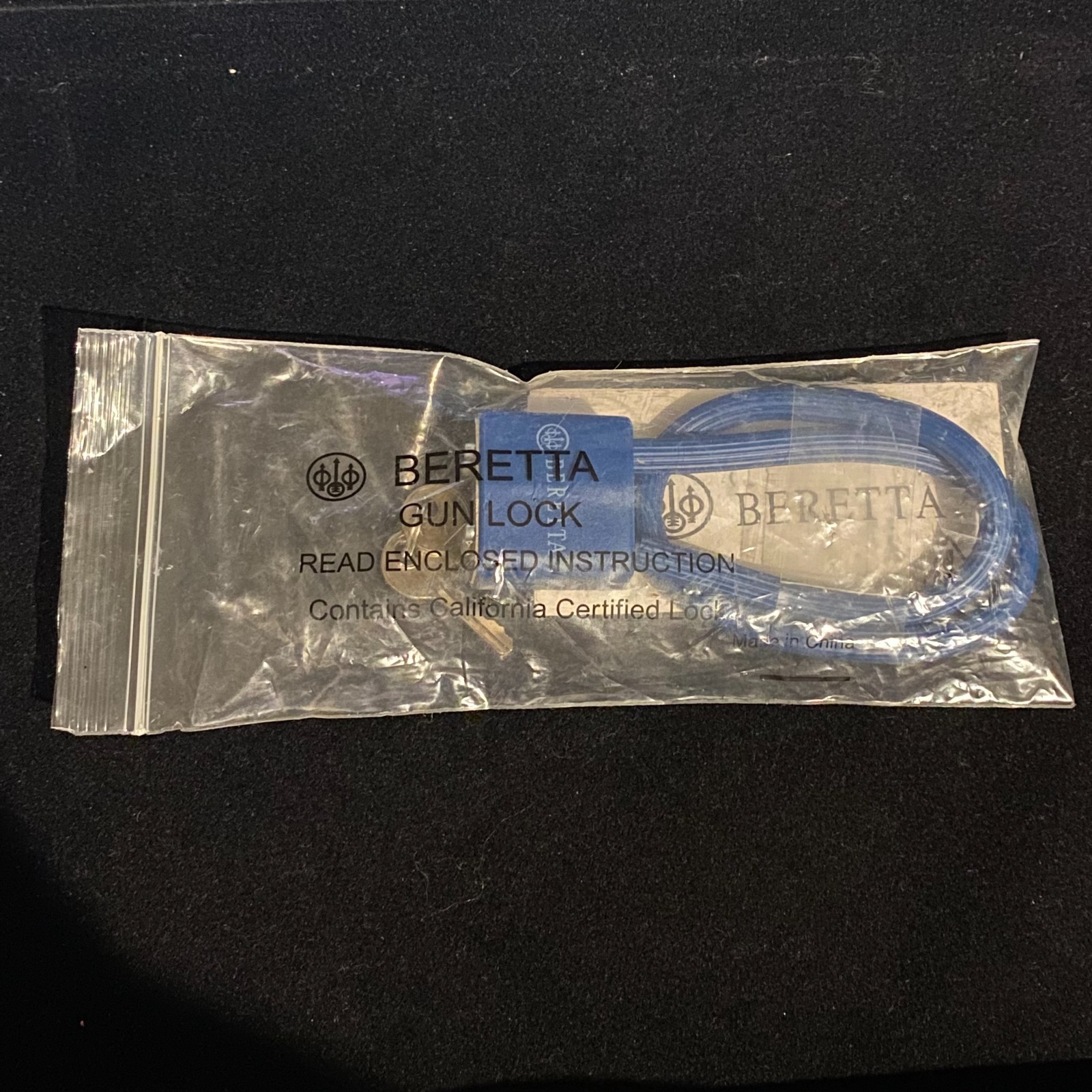 BERETTA R15SC3 Blue Cable Gun Lock w/ 2 Keys & Instructions
