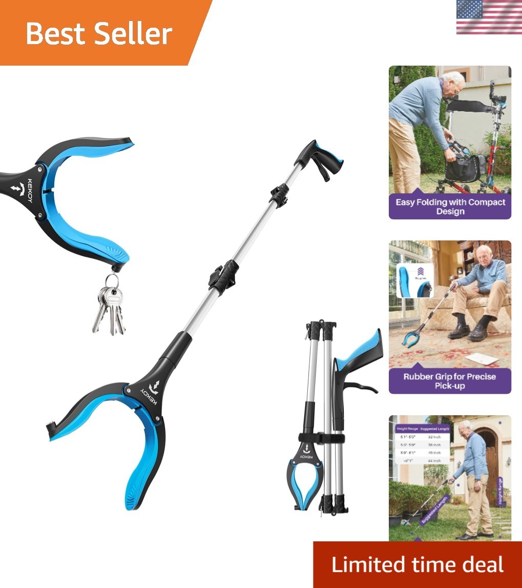 36inch Grabber Reacher Tool for Seniors, Foldable Reacher Grabbers Pickup Sti...