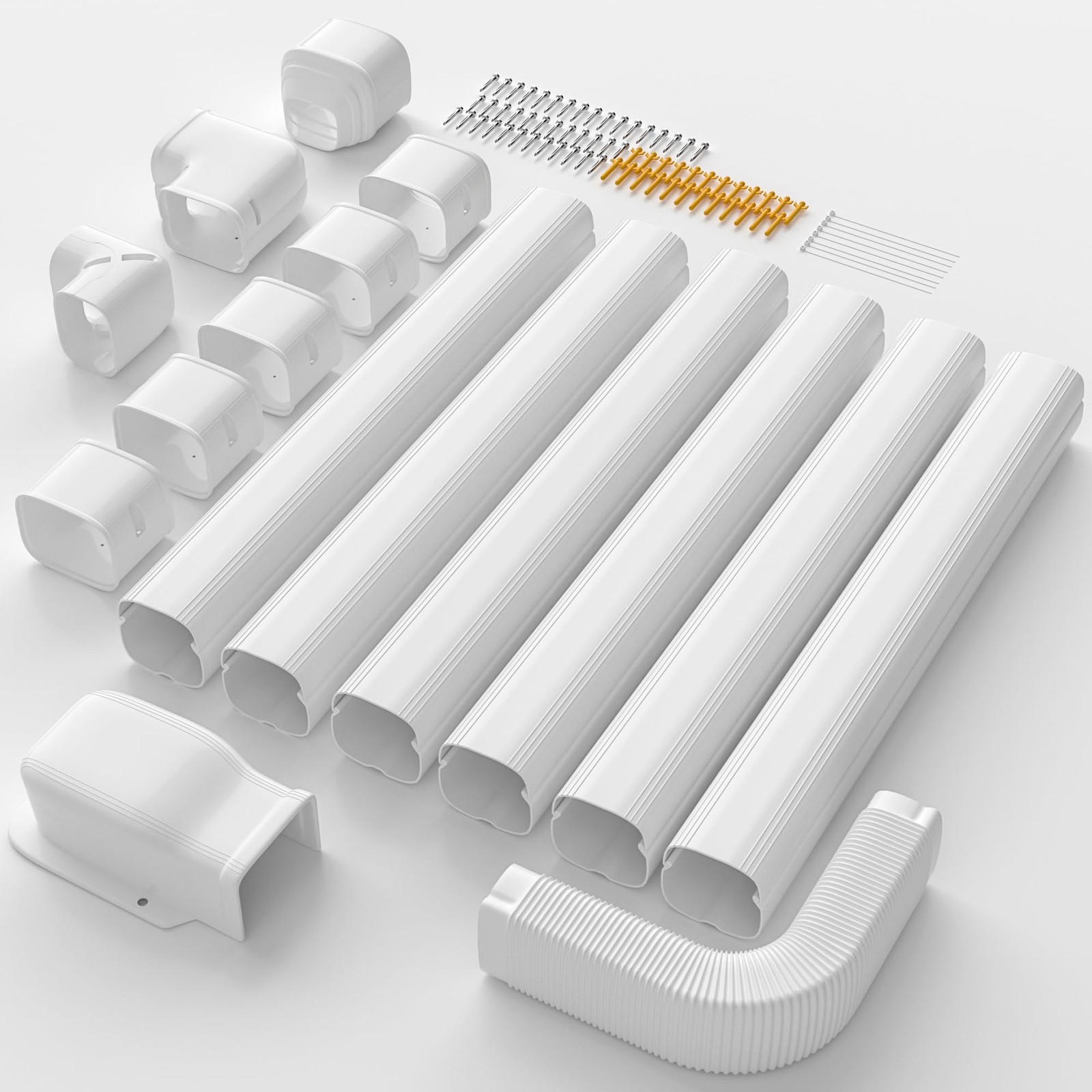 Cestluck Mini Split Line Set Cover 3'' 22.5 Ft Paintable PVC PP