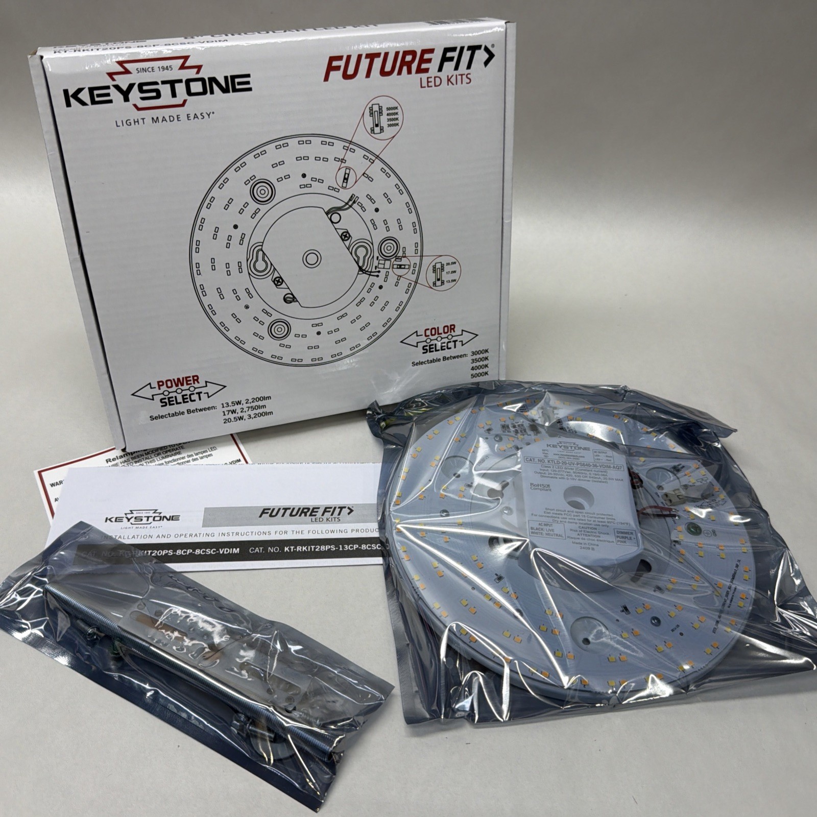 Keystone Future Fit 8" Circular LED Kit KT-RKIT20PS-8CP-8CSC-VDIM 843654128122