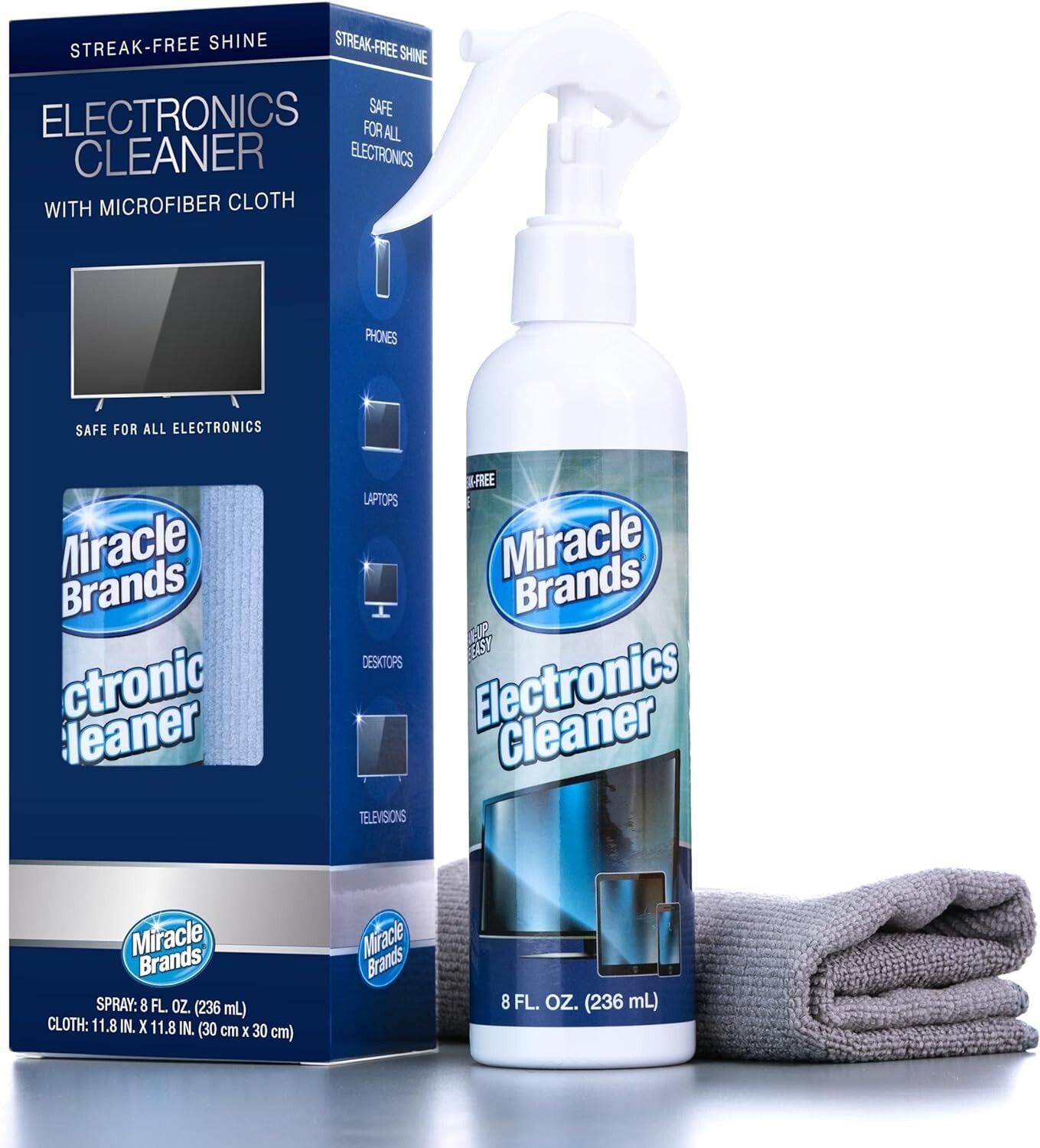 Screen Cleaner Spray (8oz) – Best Large Cleaning Kit for LCD LED OLED TV, Smart