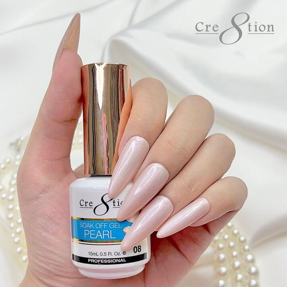 Cre8tion Soak Off Gel 0.5 Oz - Pearl Collection #08