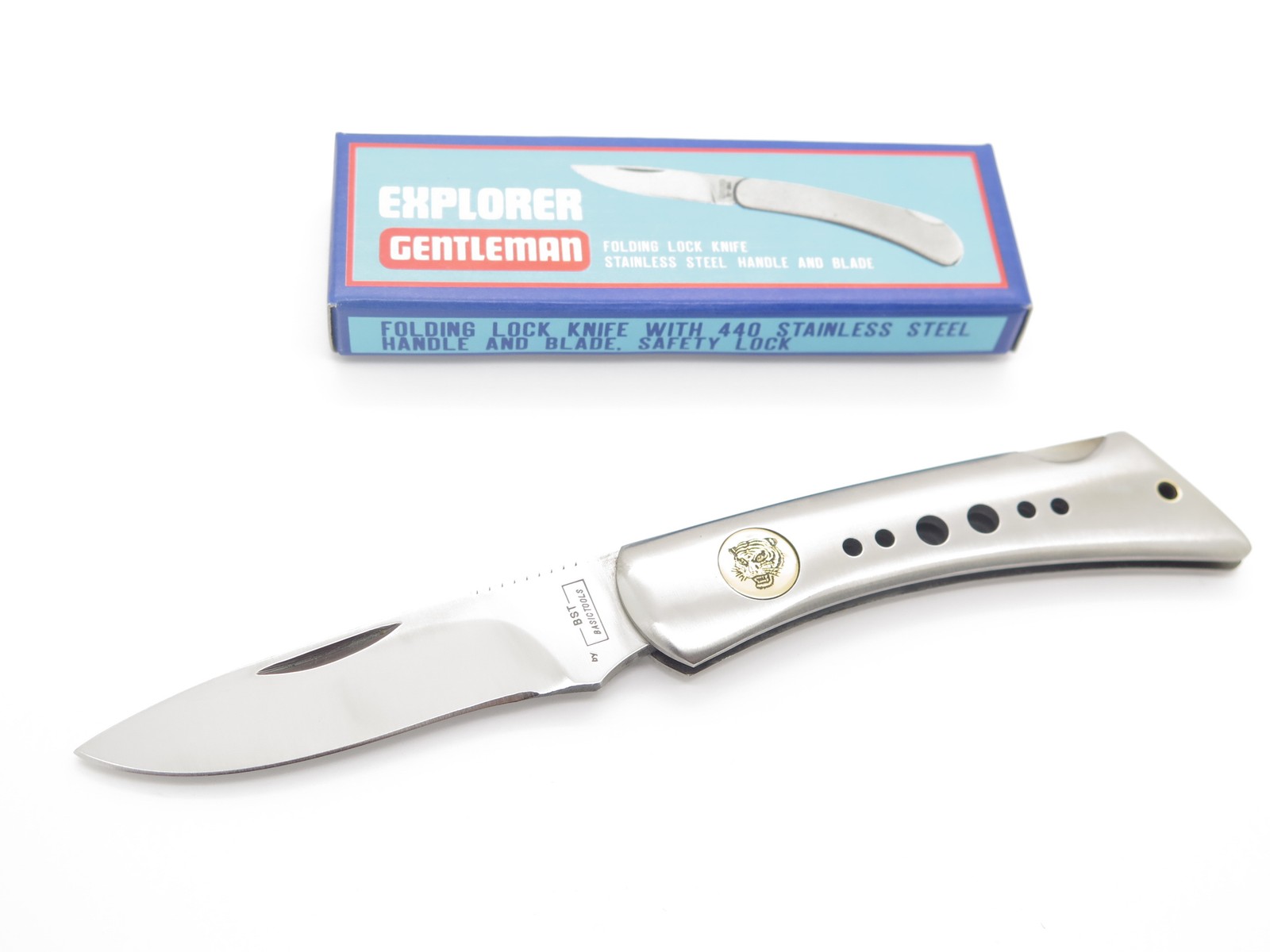 Vintage BST Tiger Nakamura Seki Japan Stainless Lockback Folding Pocket Knife