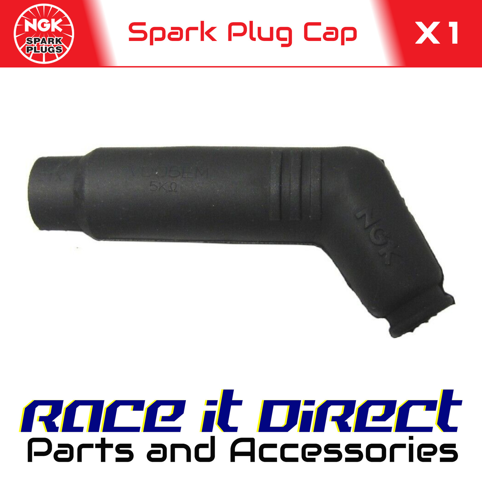 NGK Spark Plug Cap VD05EM Black (8422) For Solid Terminal Plugs