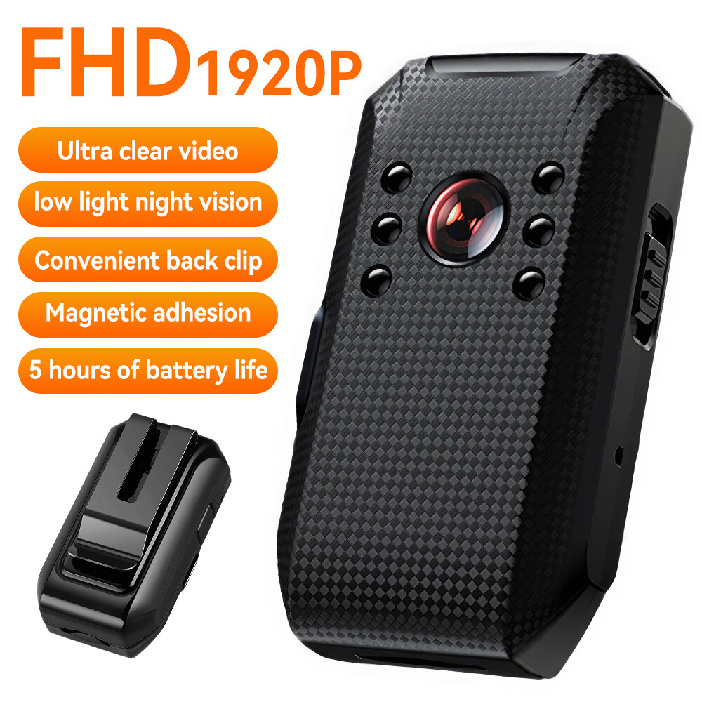 Portable Police Body Camera with Audio Recording 1920P Night Vision Camcorder