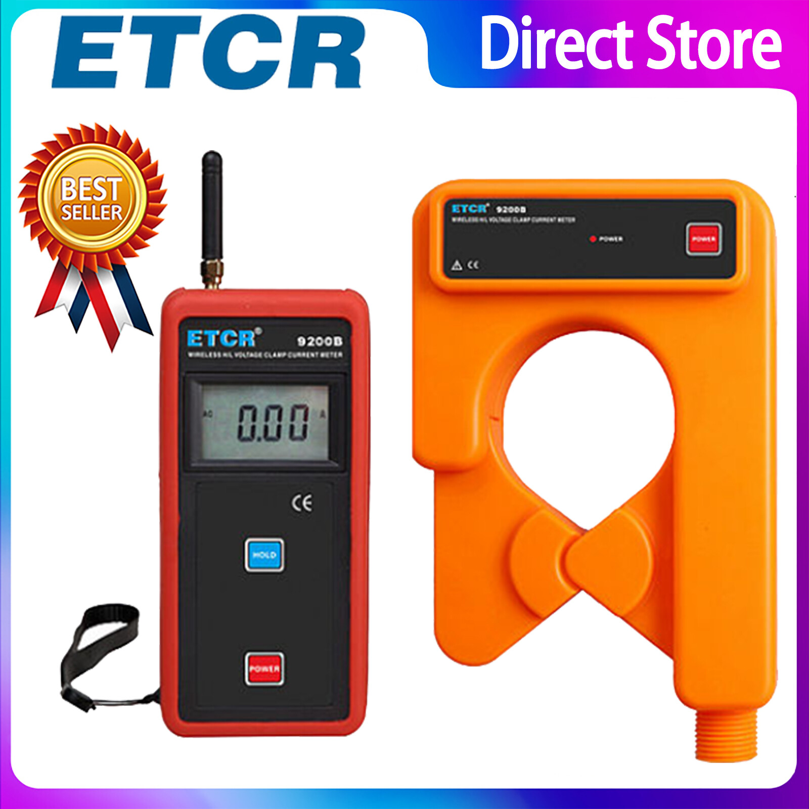 ETCR9200B High and Low Voltage Wireless Clamp Current Meter Ac 0.00MA～1200A ✦KD