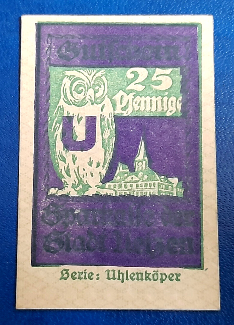 UELZEN NOTGELD 25 PFENNIGE 1922 (U) EMERGENCY MONEY GERMANY BANKNOTE (30353)