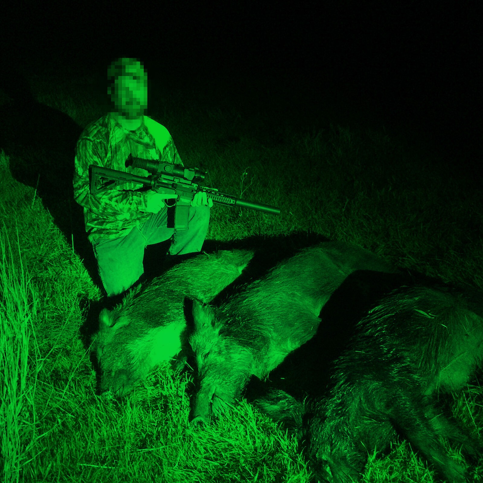 LANGY Solar hog light for hunting ,motion active green Light for Hunting