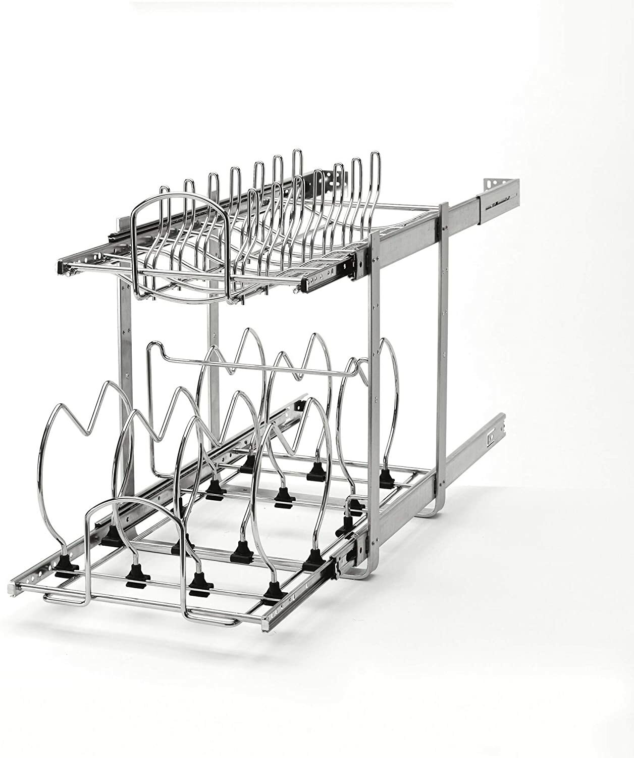 Rev-A-Shelf 5CW2 2-Tier Wire Pull Out Kitchen Cabinet Organizer for Pots, Pans