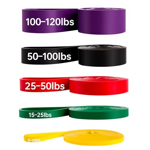 Pull Up Resistance Bands - Assistance Bands Sets of 3/4/5 5-Pack (15~120lbs)