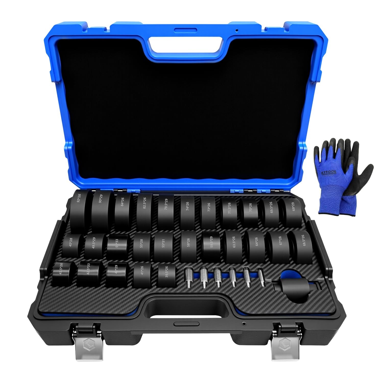 KTTOOL 35Pcs Bushing Press Kit for Hydraulic Shop Press, Large, Black