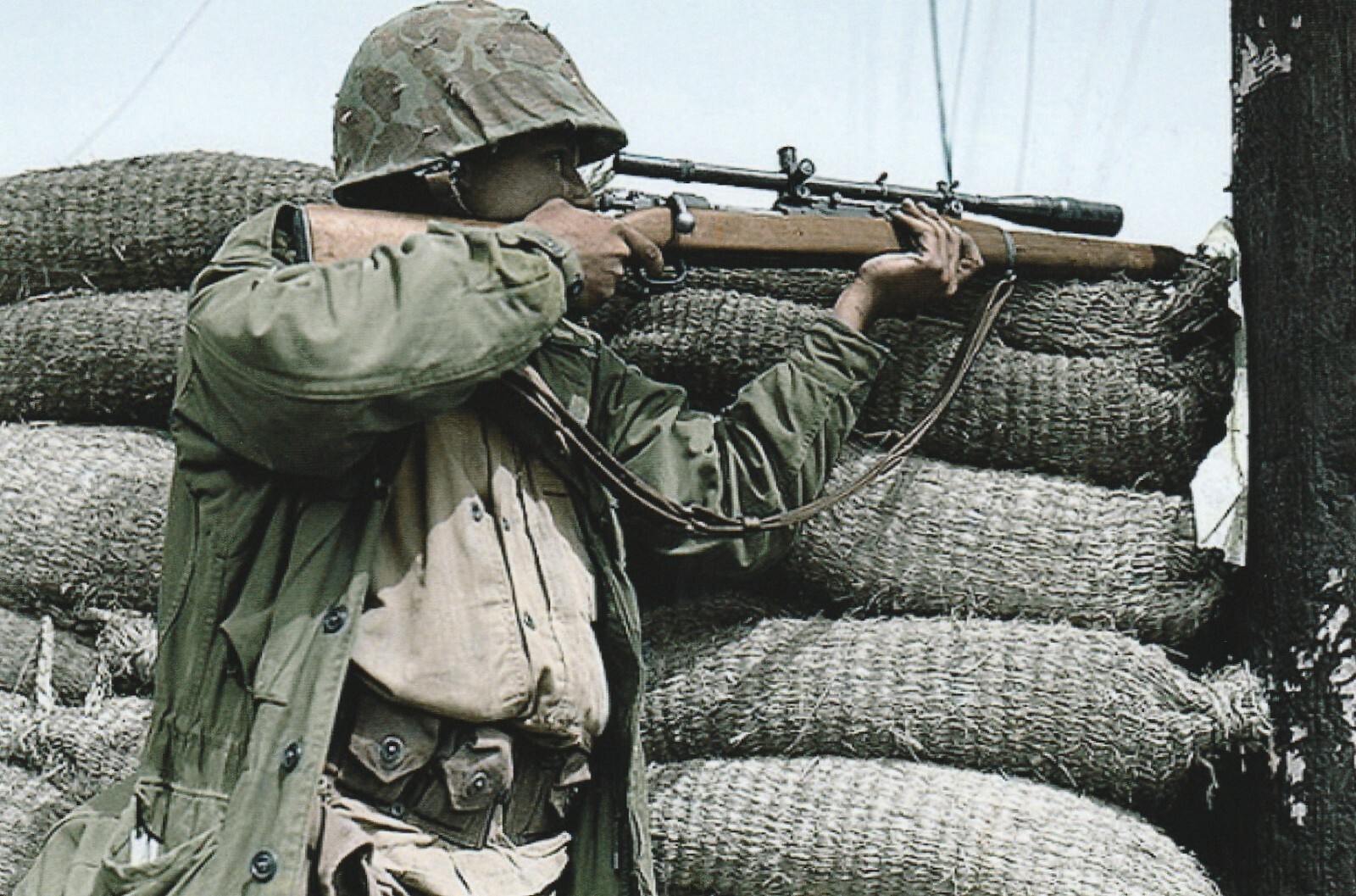 Vietnam  War  Photos --   US Sniper About To Fire