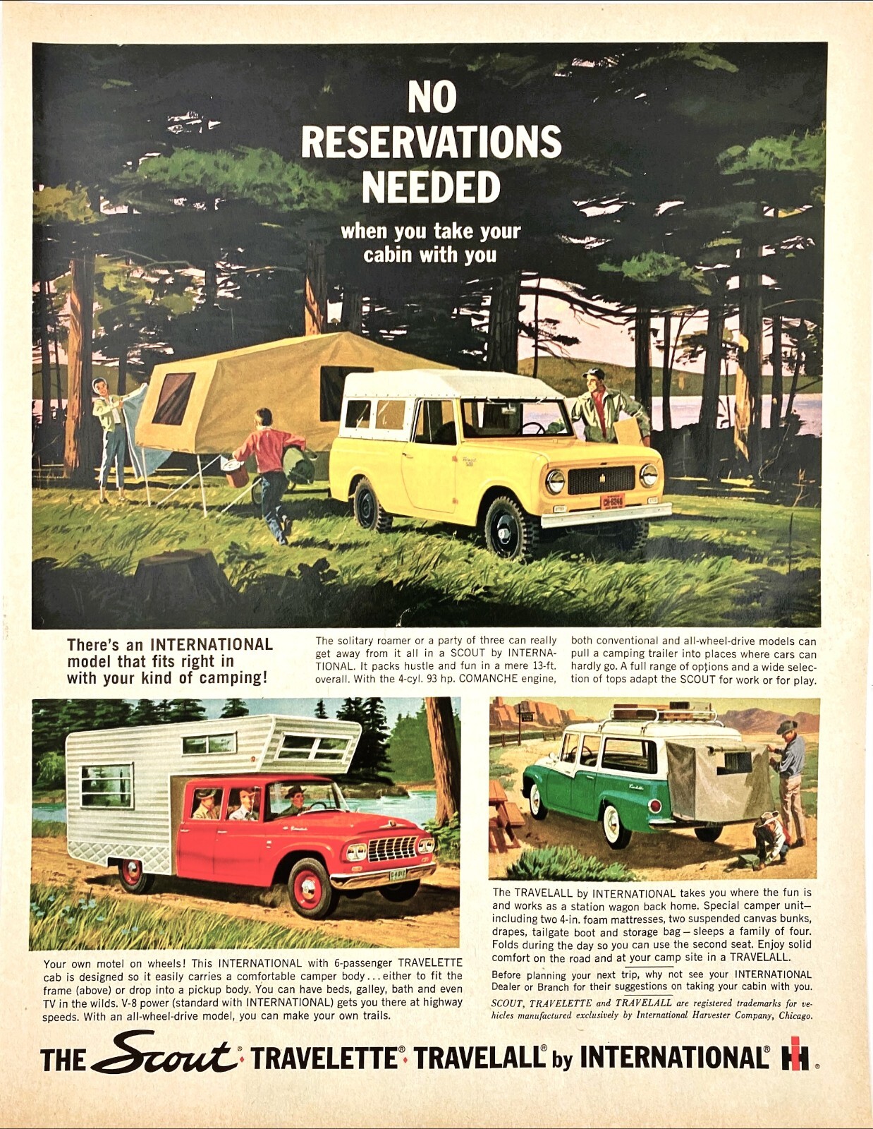 The Scout Harvester International Travelette Travelall 1st ATVs Vtg Mag Print Ad