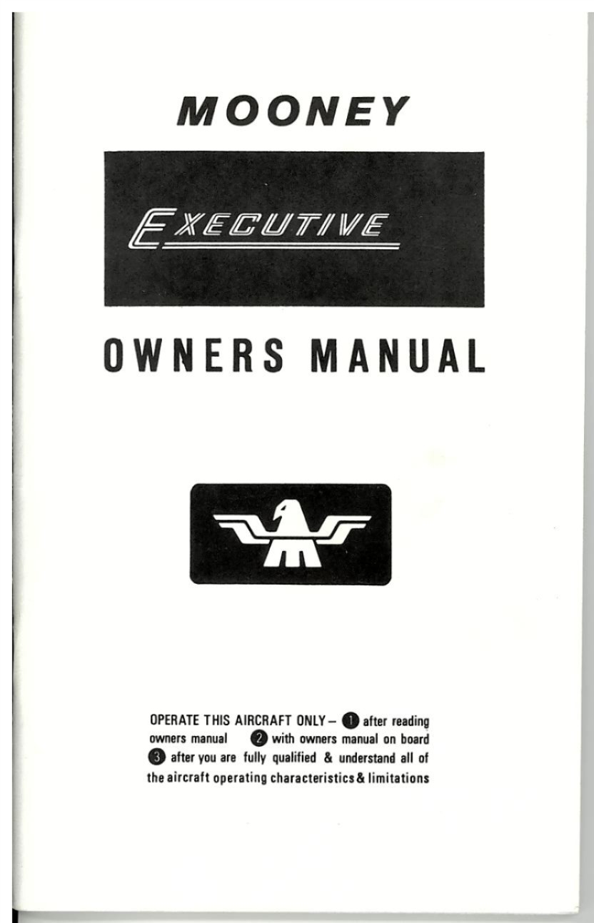 New Mooney Executive Aircraft Operator's Manual p/n M20F