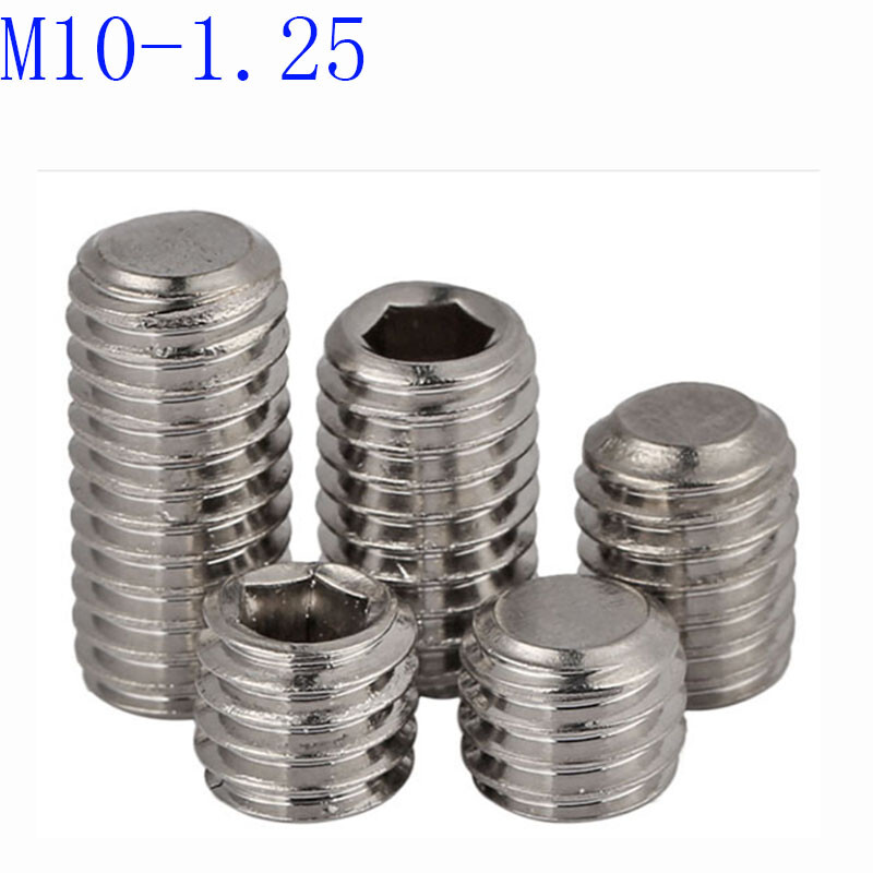 M10 x 1.25mm FINE PITCH Grub screws socket SET screws 304 stainless steel DIN913