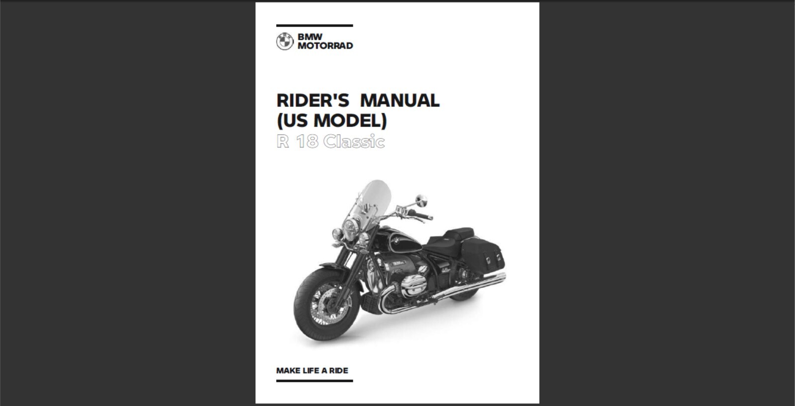 2021 BMW R 18 Classic USA model owner's manual (Reprint)