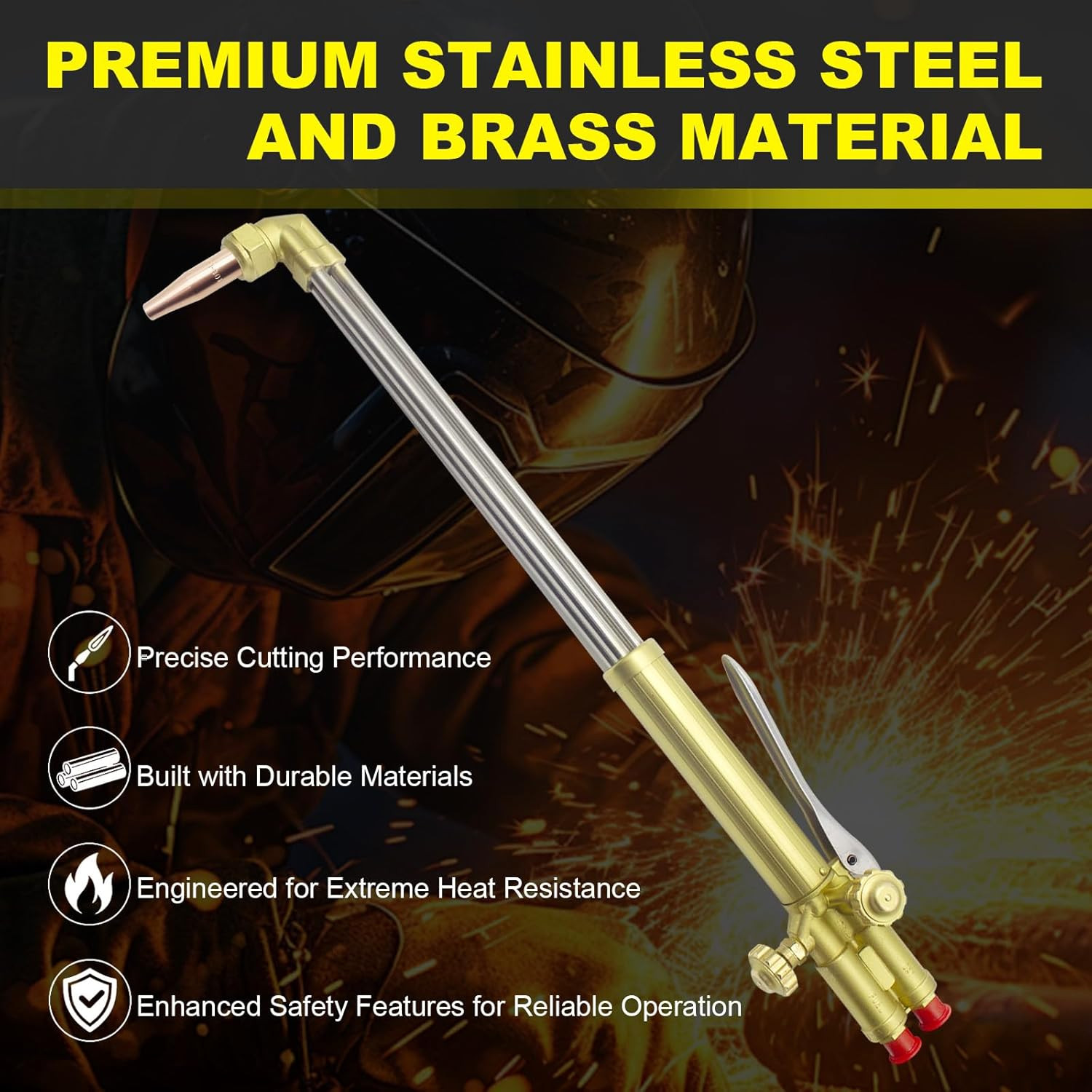 ST900FC Type Straight Cutting Torch, 21 Inch Oxygen Acetylene Cutting Torch with