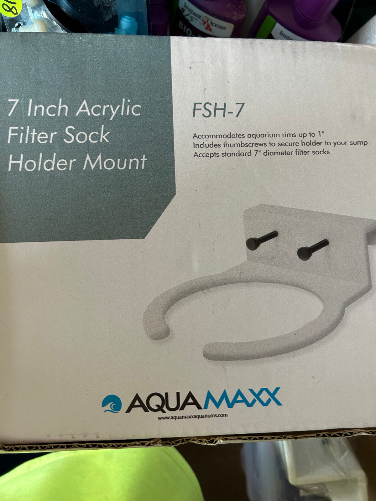Aqua maxx 7" Filter Sock Holder Mount Fits on 1" Tank Rims Brand New!!!