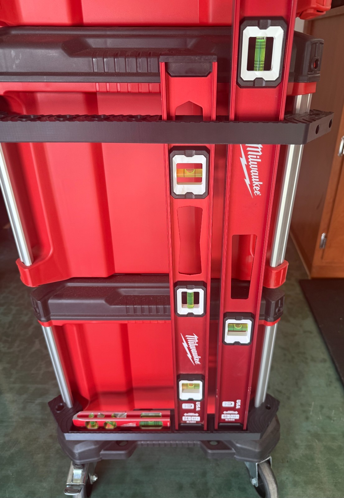 Milwaukee Packout Level & Pry Bar Rail Bracket Set – Tool Organizer Accessories