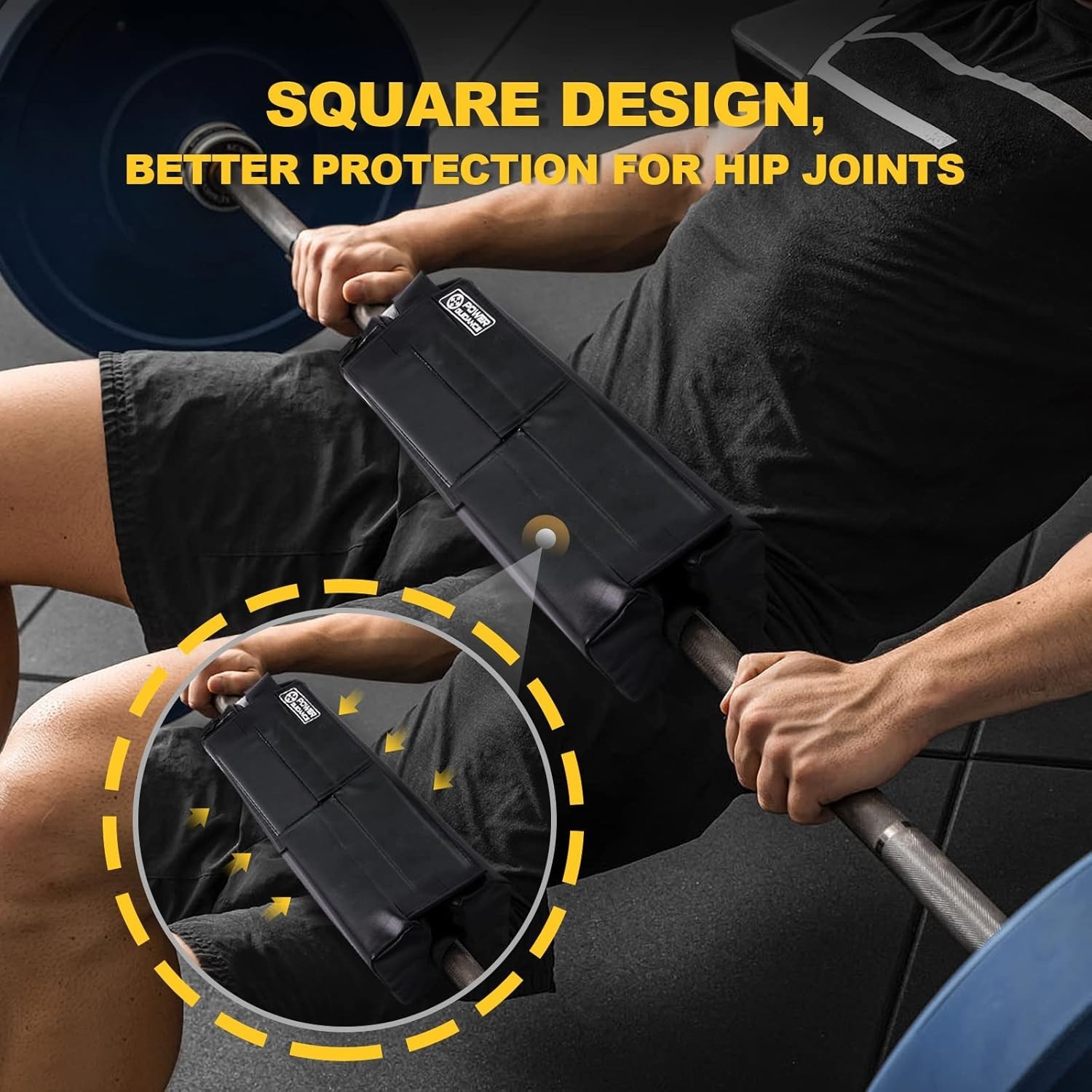 Square Hip Thrust Pad Barbell Squat Pad Protective Pad for Barbell Bench Press,