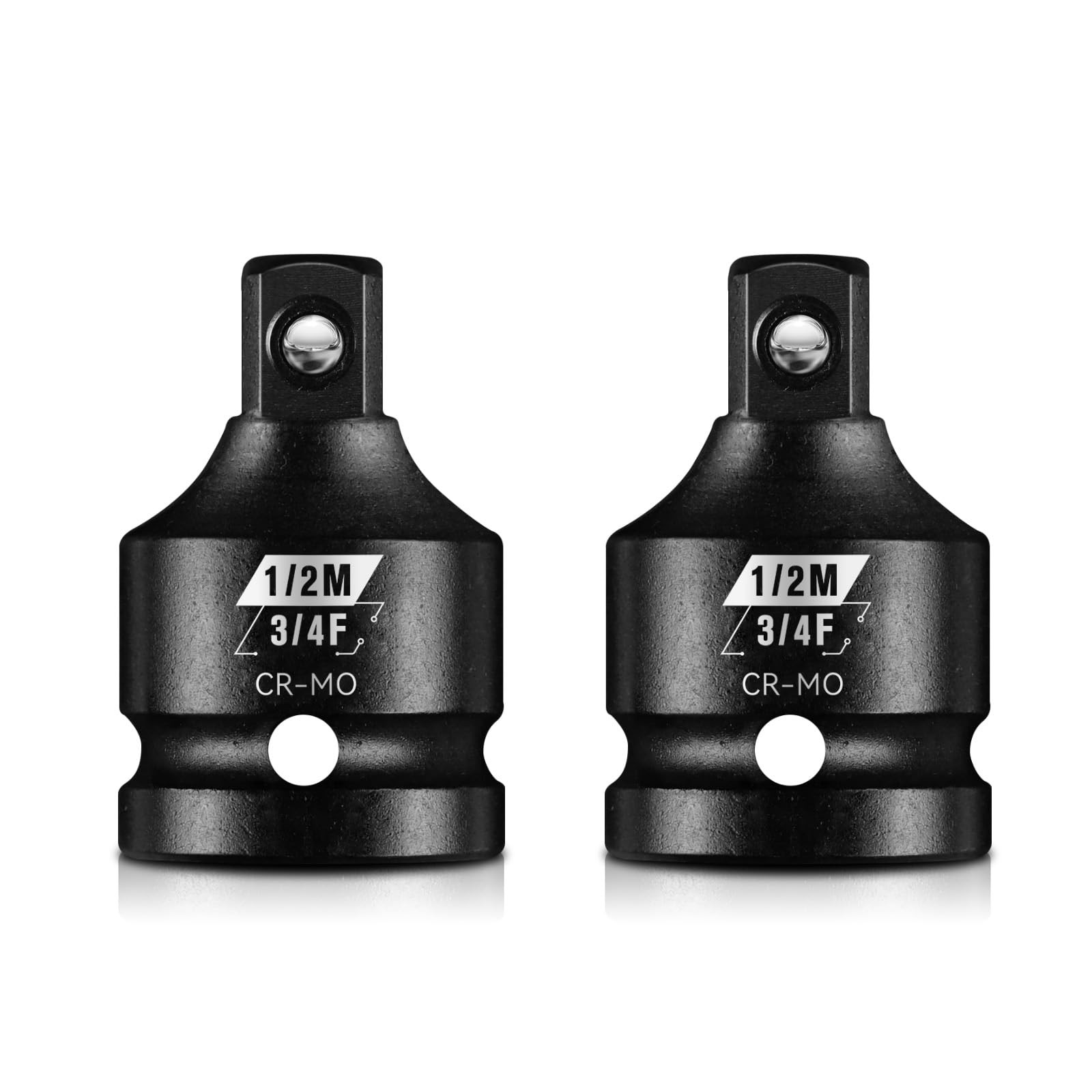 2 Pieces 3/4 F To 1/2 M Impact Socket Adapter Set Sae Drive Crmo Steel Exceeds