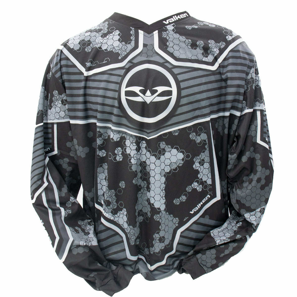New Valken Fate GFX Paintball Playing Jersey  3D Cube Grey Camo - Small S
