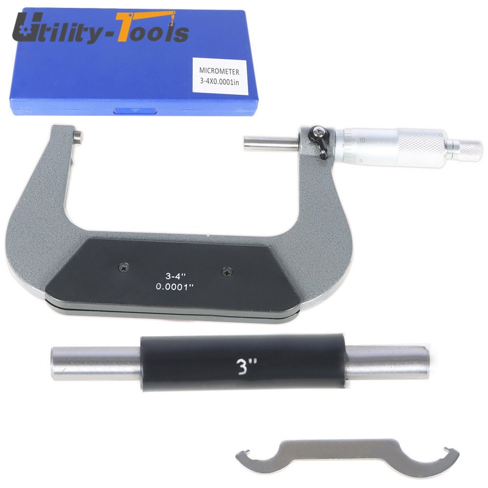 3-4" Precision Outside Micrometer .0001" Resolution Carbide Tipped,Standard 1pcs