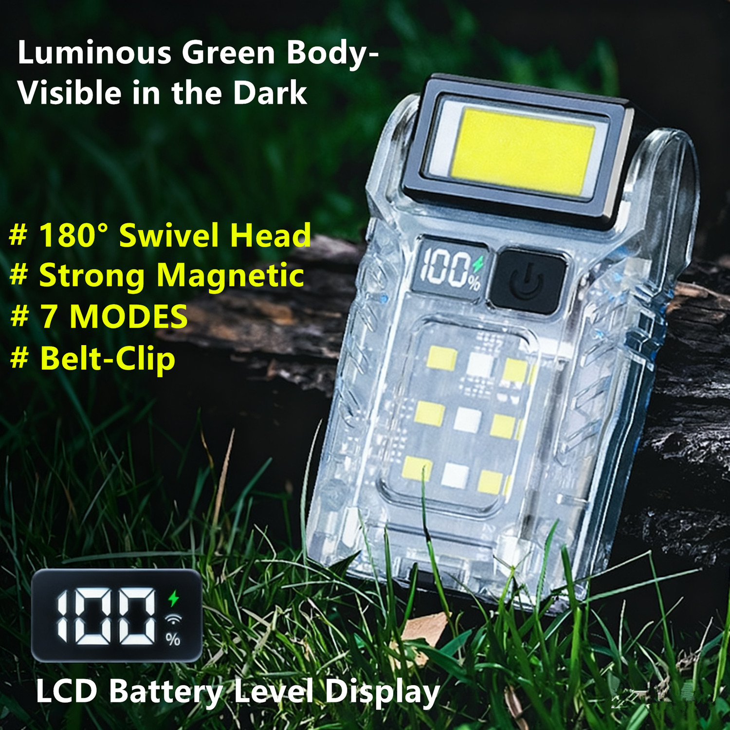 Super Bright Magnet Mini Pocket Torch Emergency Small Flashlight Warning Light