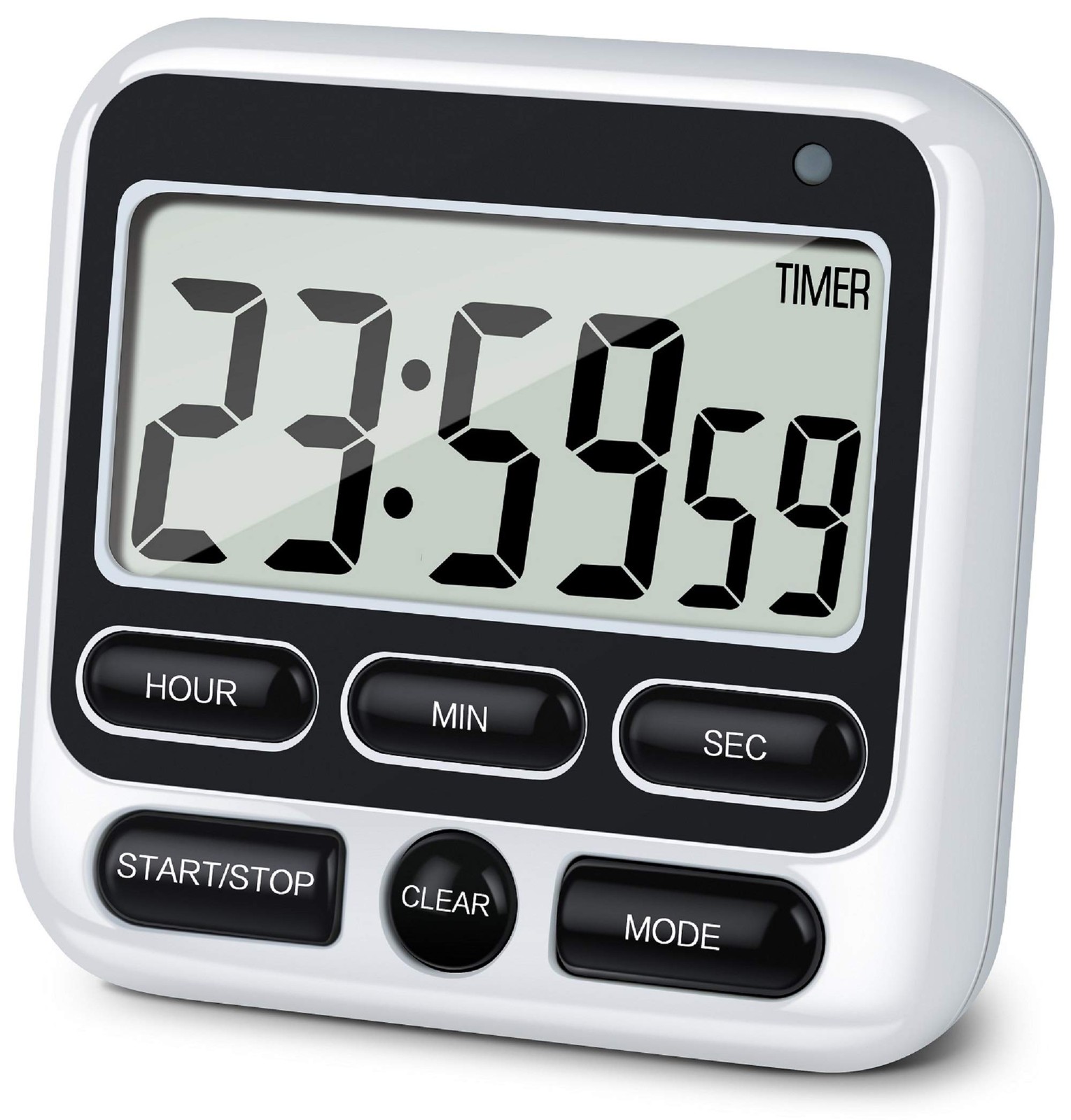 Digital Kitchen Timer with Mute/Loud Alarm Switch ON/Off Switch, 12-Hour Cloc...