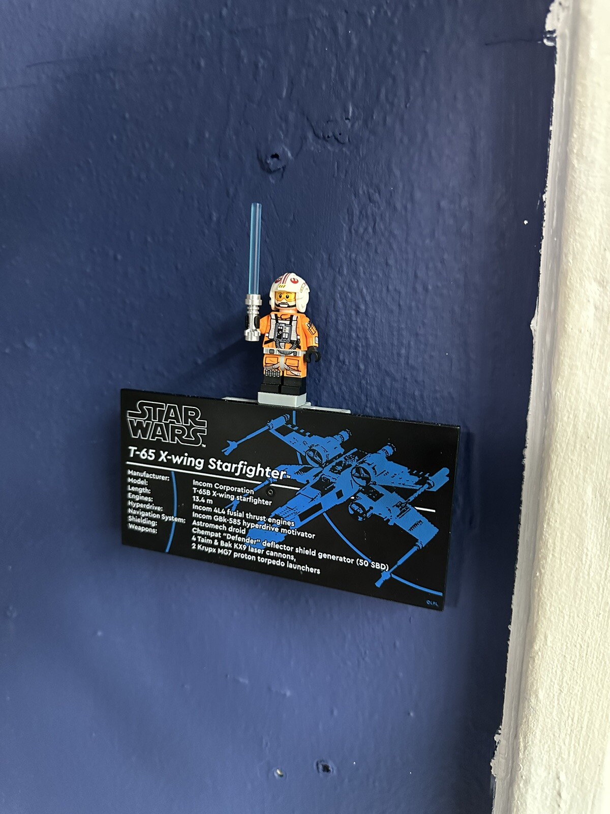 Wall Mount Display for Lego Star Wars UCS X-Wing