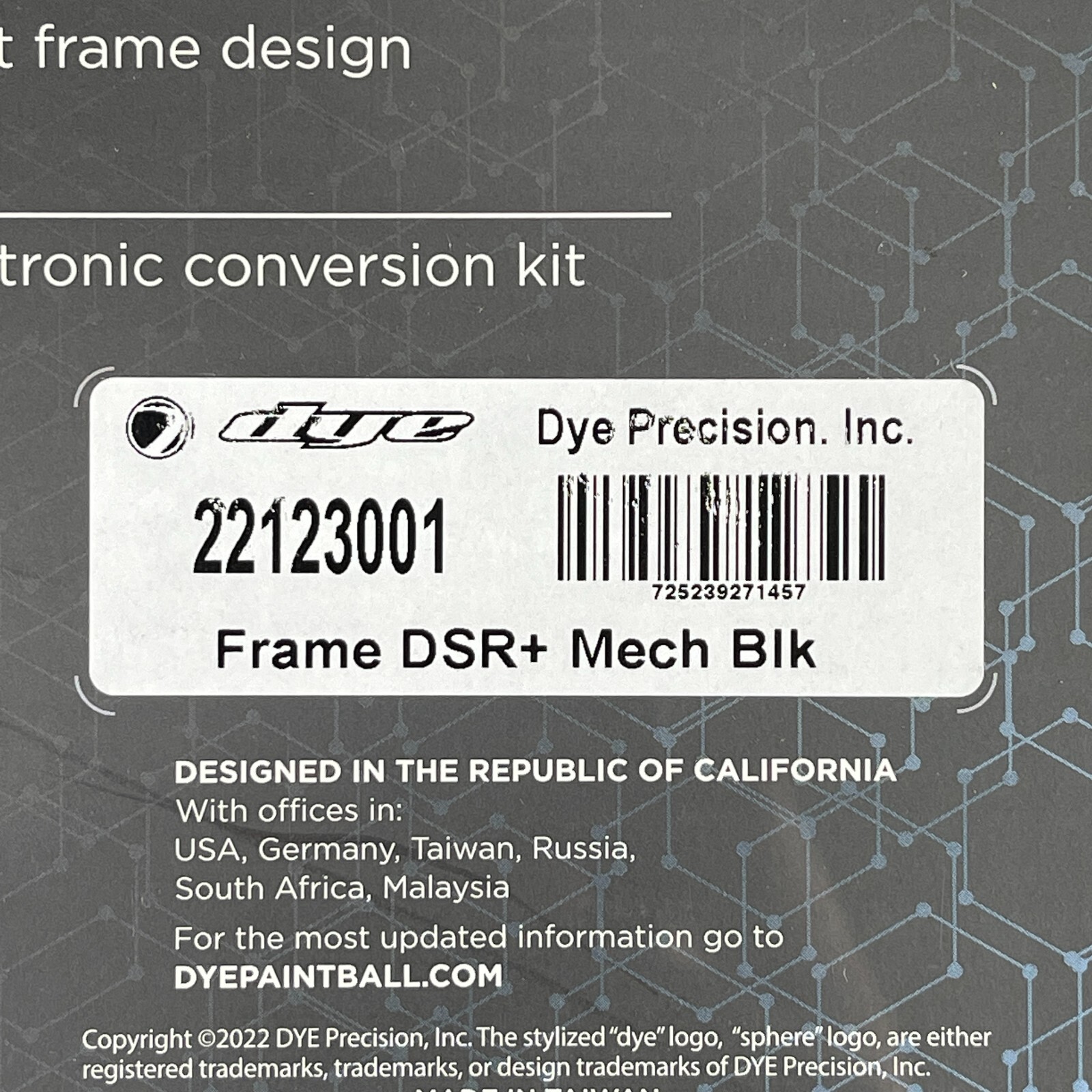 NEW Dye DSR+ Mechanical Trigger Frame - Black