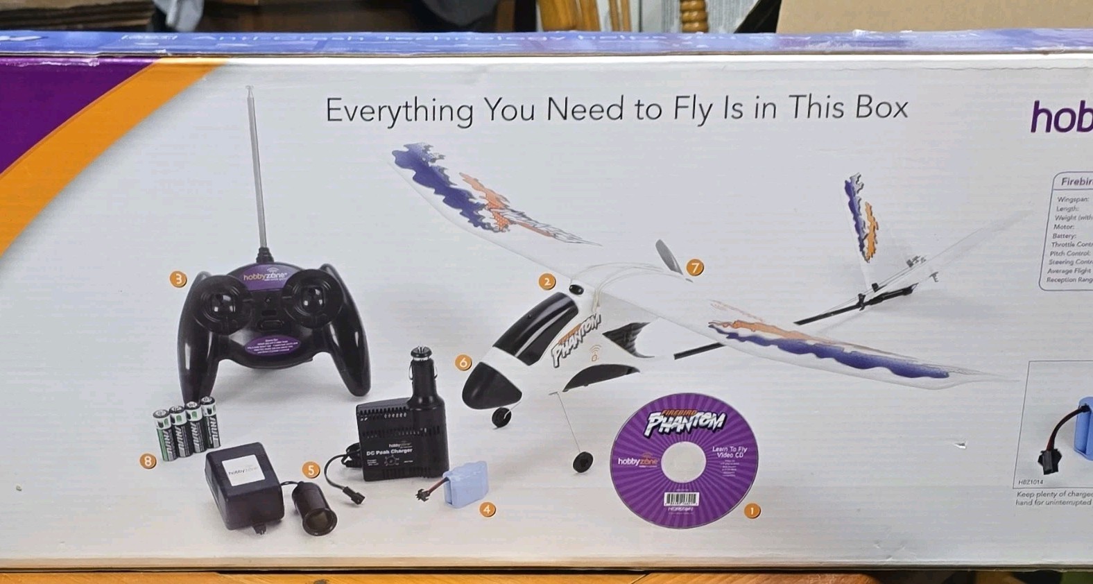 HBZZ4700 HobbyZone Firebird Phantom Elec w/Control -Anti Crash Tech-RTFLY
