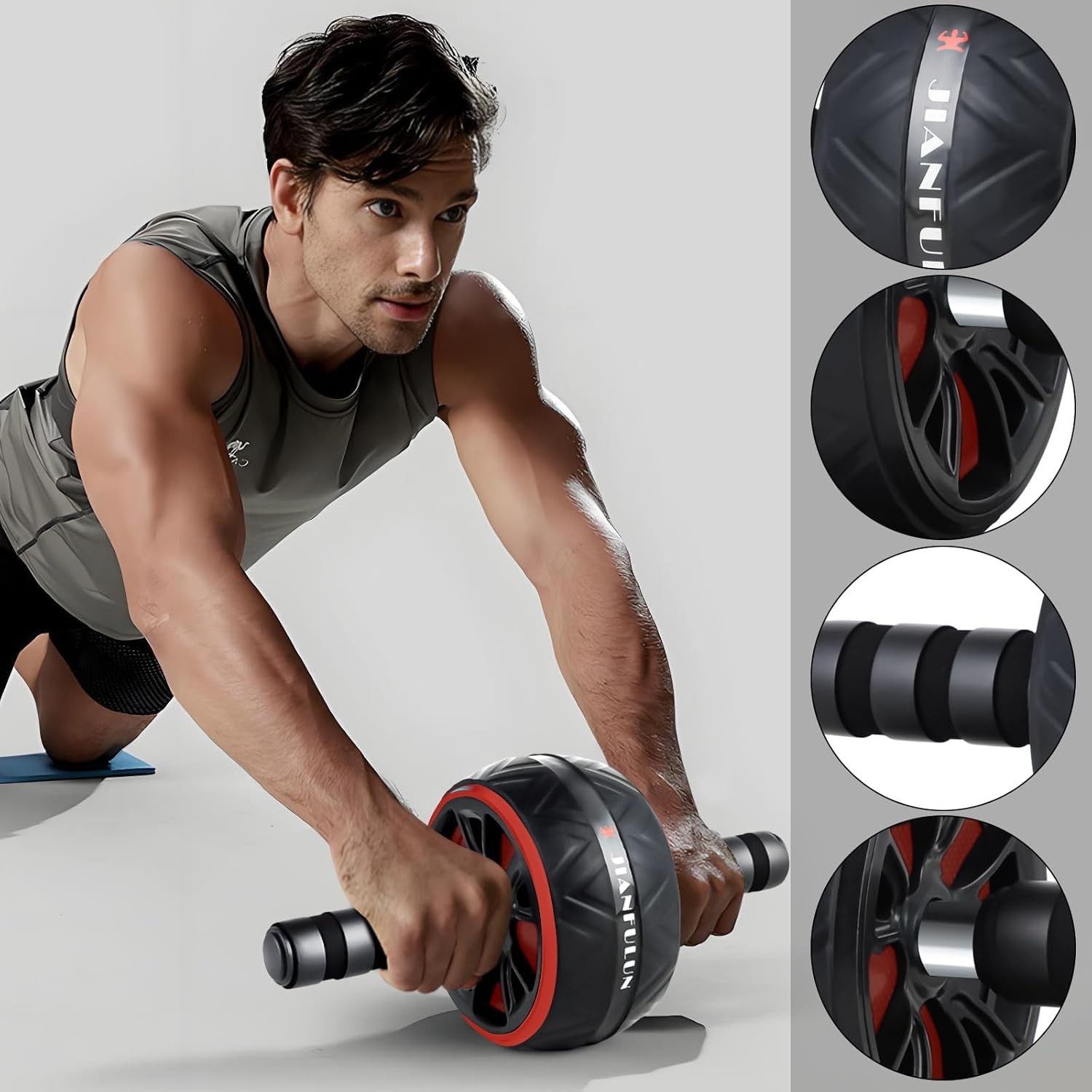 Ab Roller Wheel with Knee Pad for Core Strength Training and Abs Workout