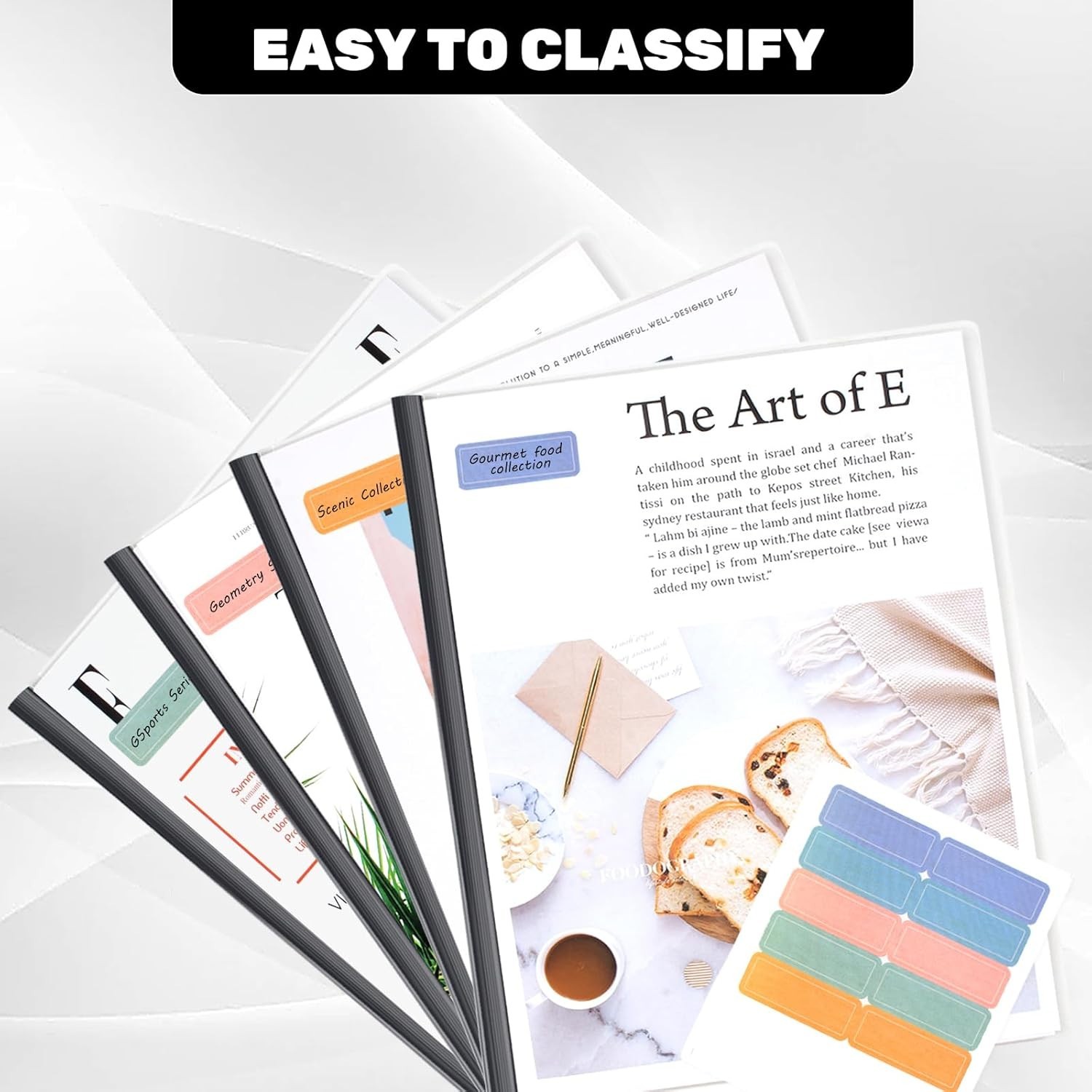 Professional Clear Report Covers - 12 Pack with Labeling Stickers and 70 Sheets