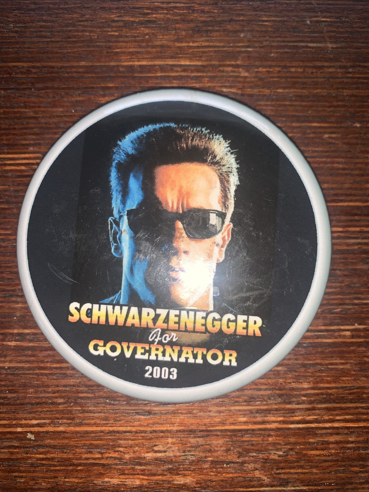 Schwarzenegger For Governator 2003 California Poltical Pin Button