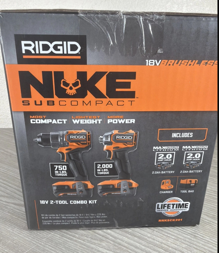 RIDGID Nuke 18-volt Subcompact Combo Kit Drill/Driver Impact RNKSCK201 New