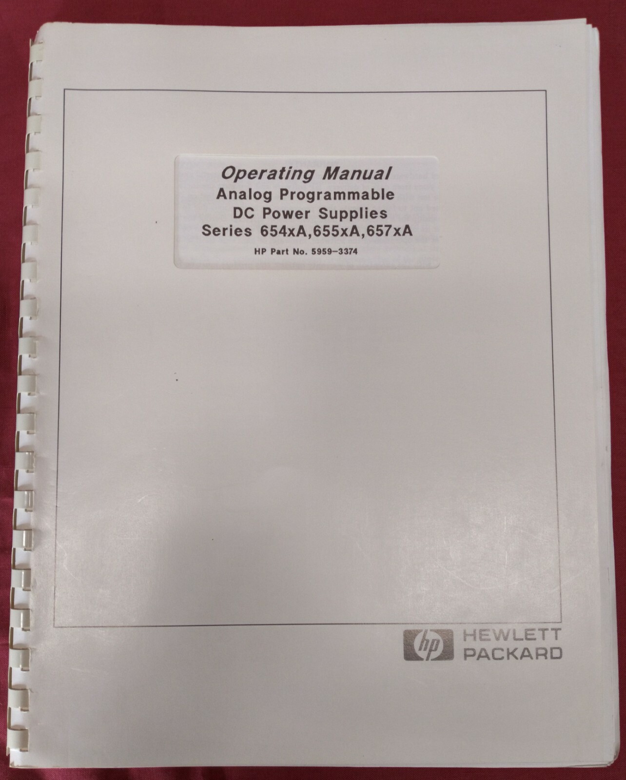 HP Power Supplies Operating Manual Series 654xA,655xA,657xA
