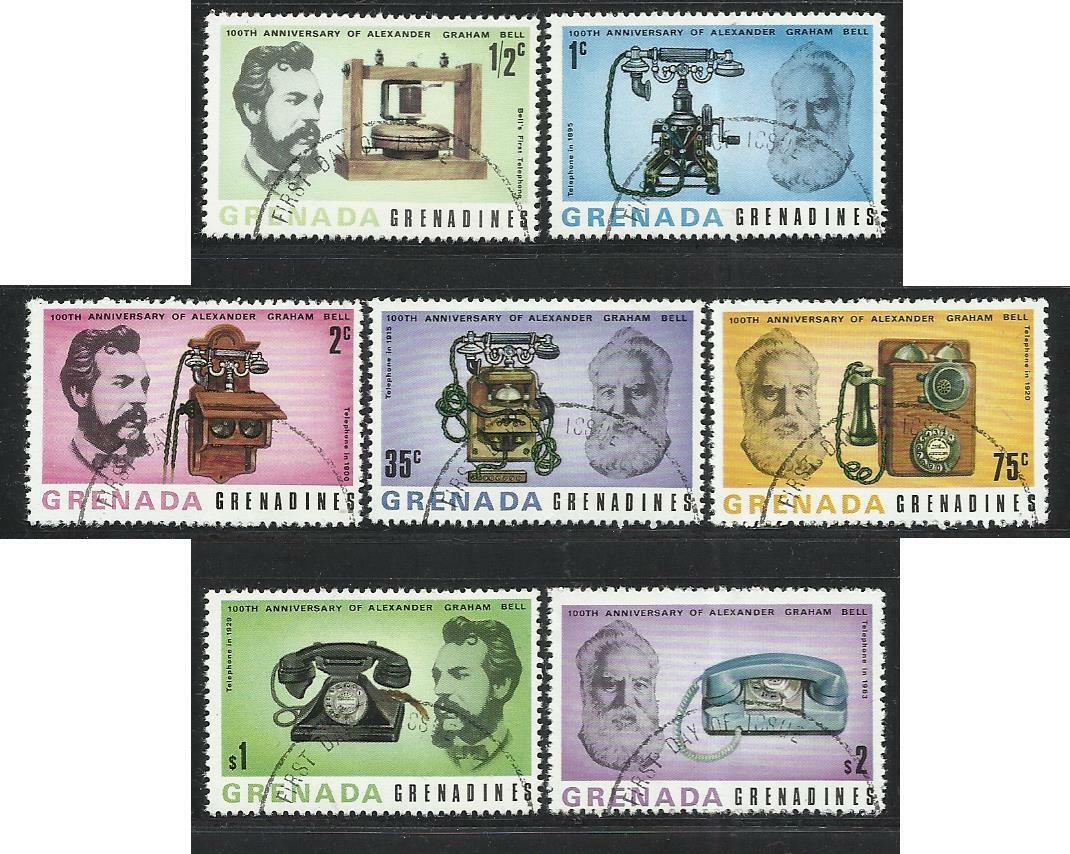 Grenada Grenadines - 1977 7v.  CTO NH 100 Years of Telephone Communications