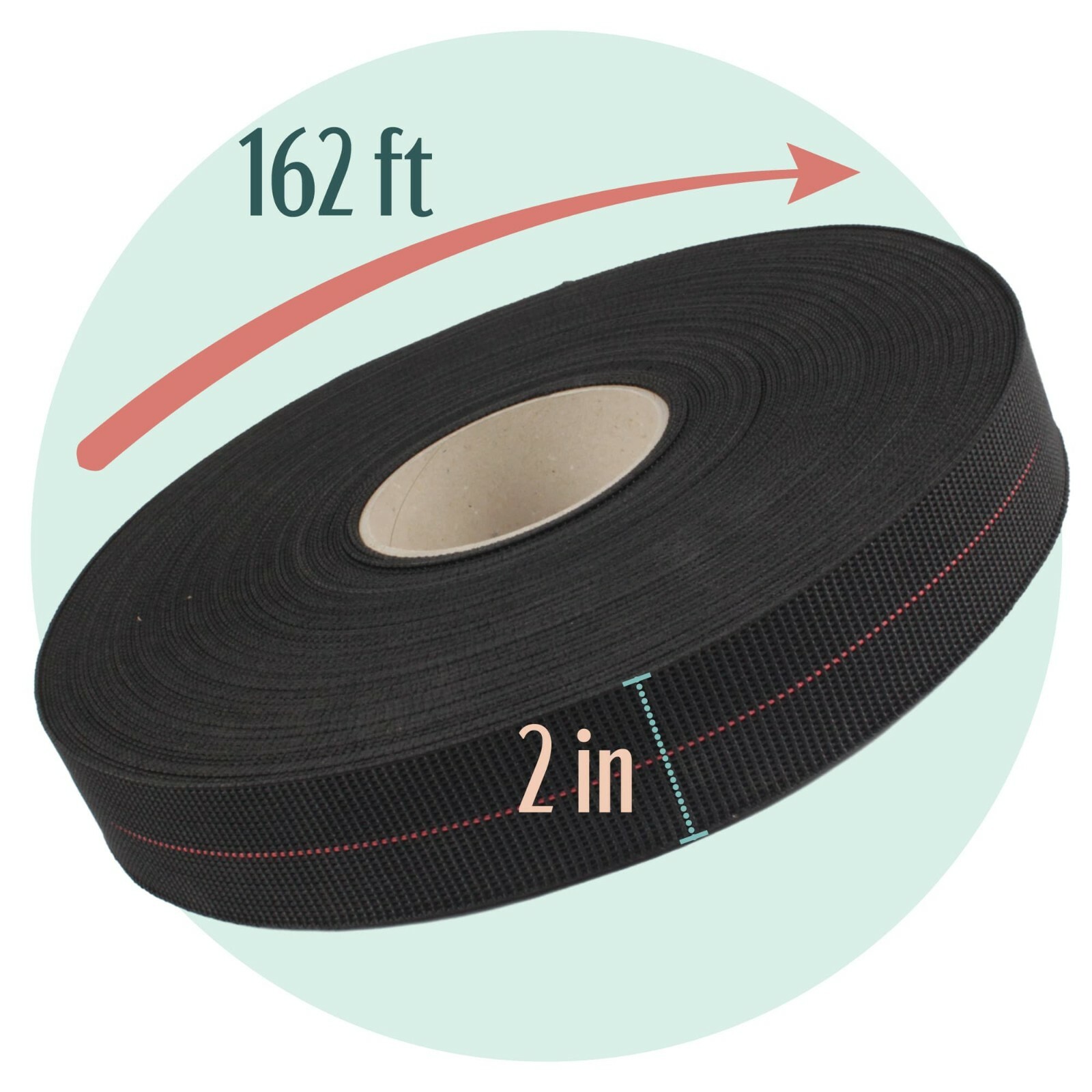Latex Elasbelt Webbing for Chair Repair - 54 Yards (162 Ft)