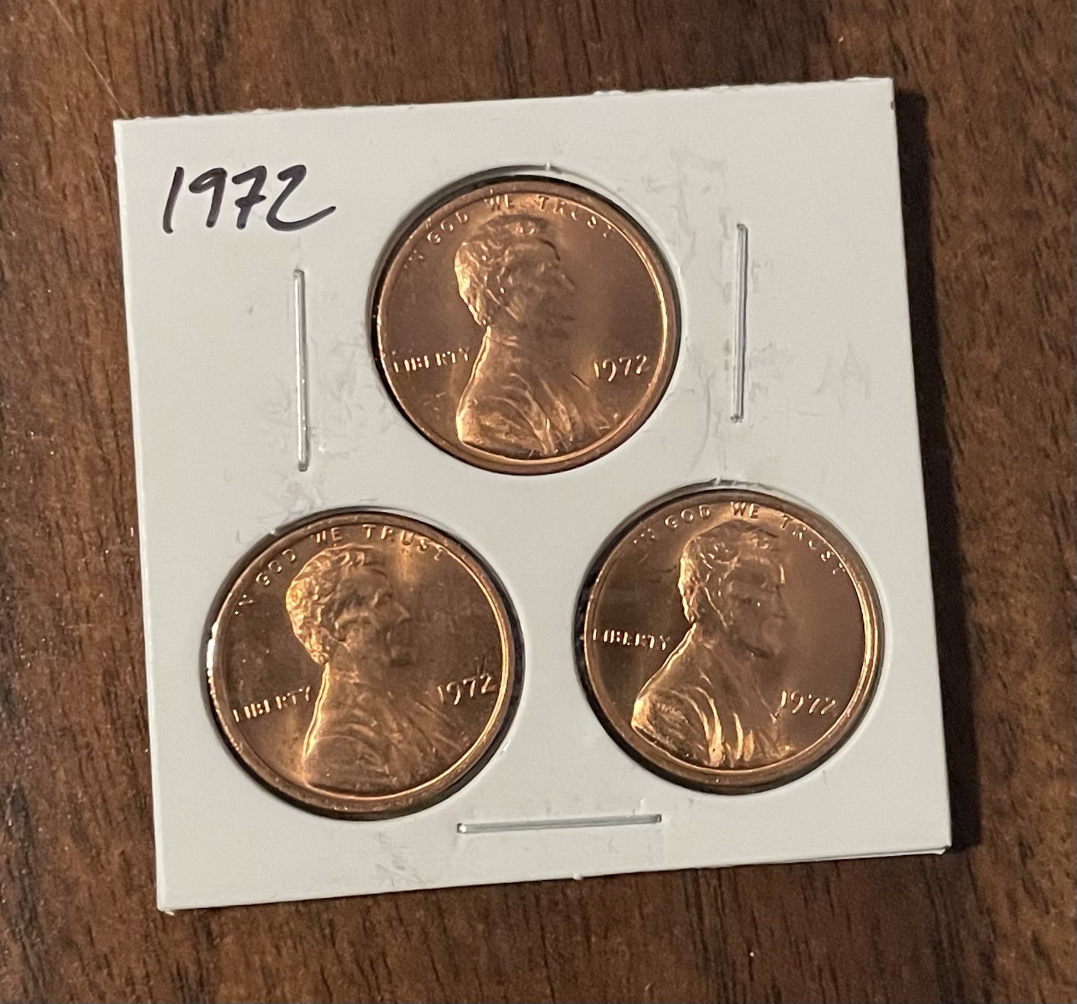 1972 Penny Set Of 3 BU Condition