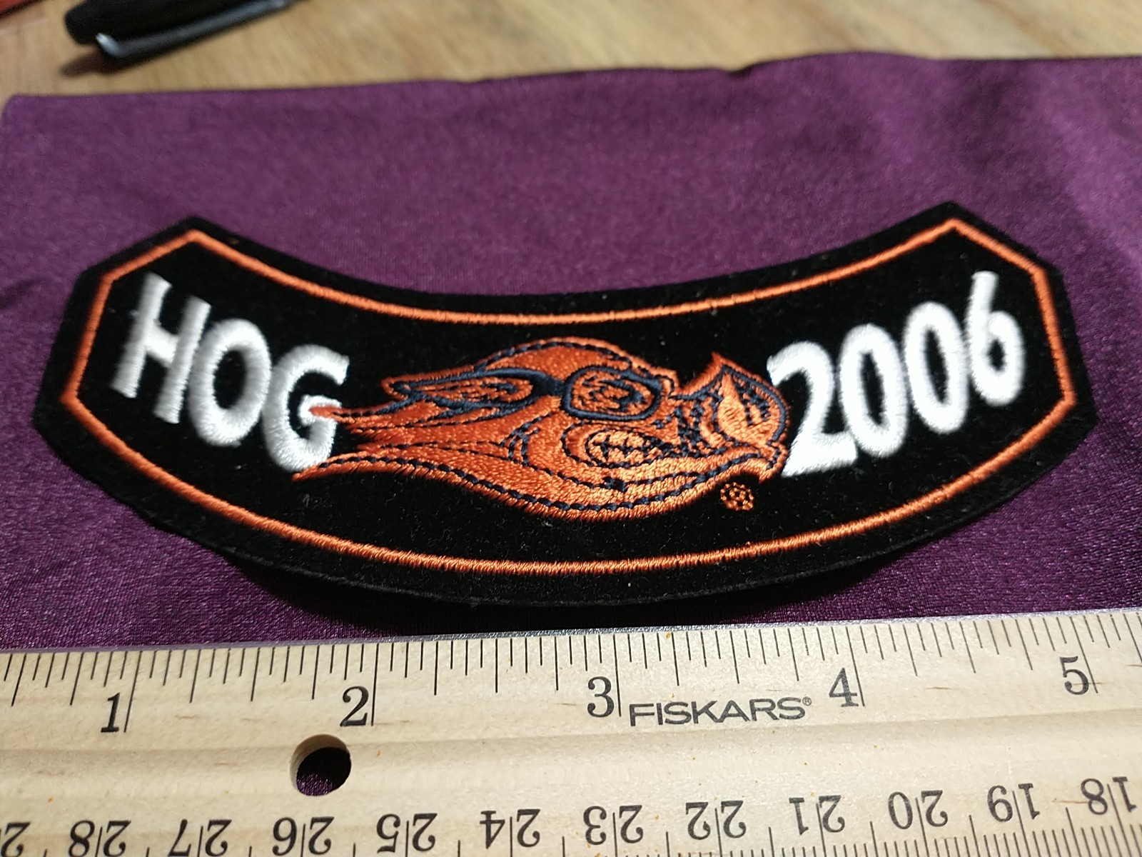 HARLEY DAVIDSON Embroidered Patch 6" X 2" HARLEY OWNERS GROUP 2006 ROCKER PATCH