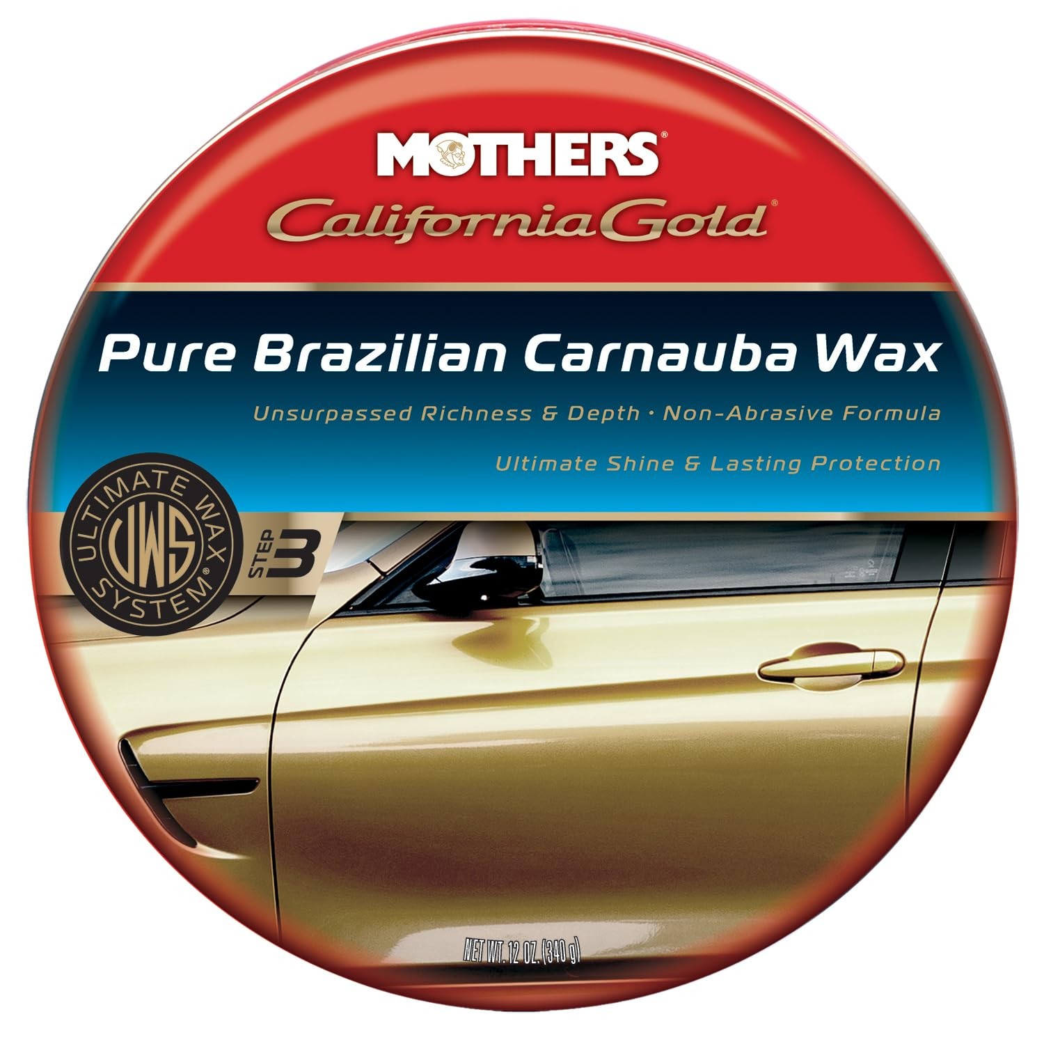 MOTHERS 05550 California Gold Pure Brazilian Carnauba Wax for Car Detailing 12oz
