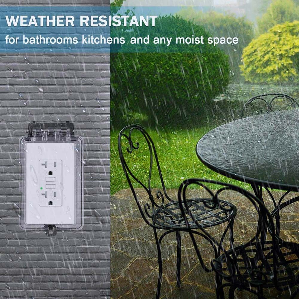 2x GREENCYCLE GFCI 20A White Outlet Tamper Resistant (TR)&Weather Resistant (WR)