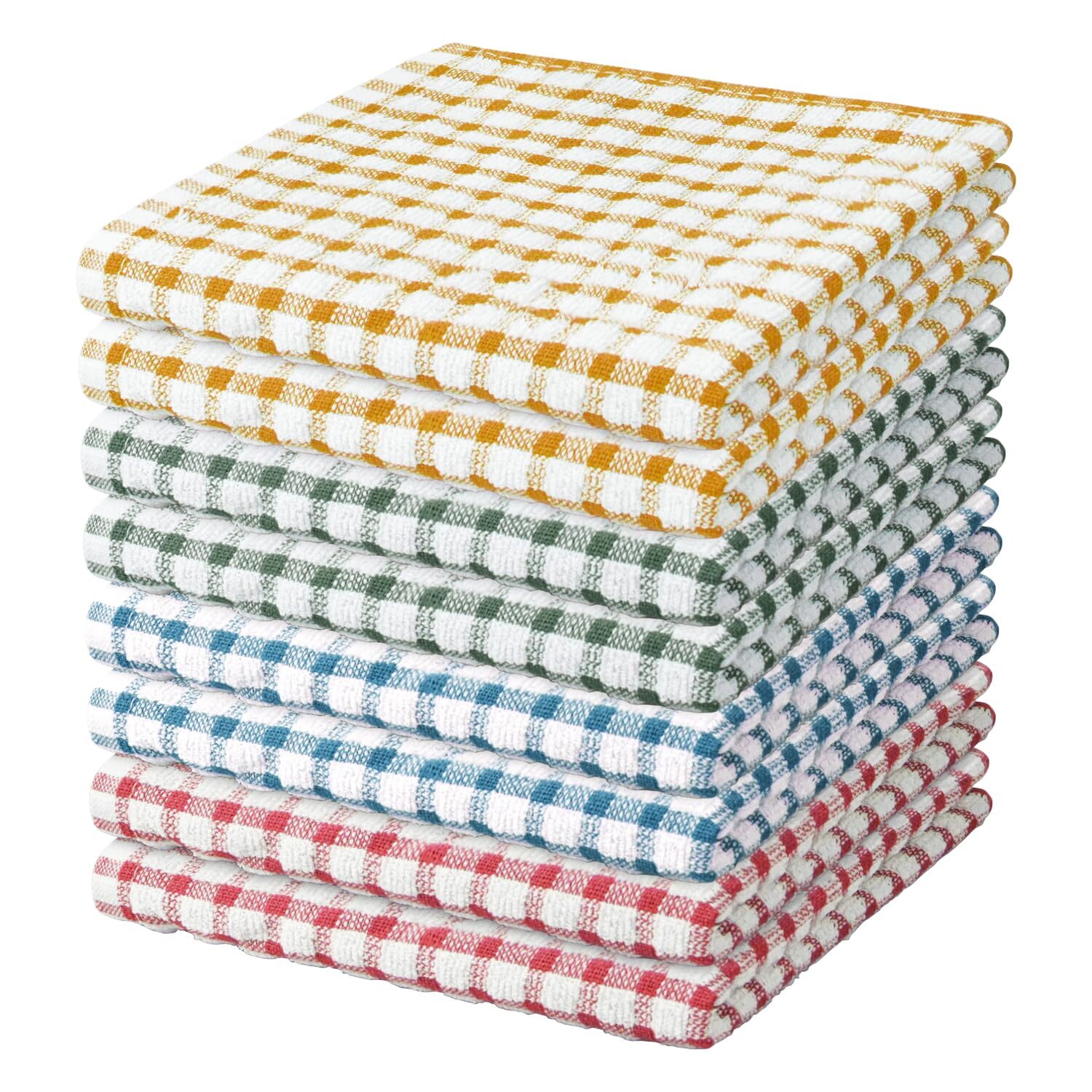 8 Pcs Kitchen Dish Rags100% Cotton Soft Absorbent Quick Drying Dish Cloths For K