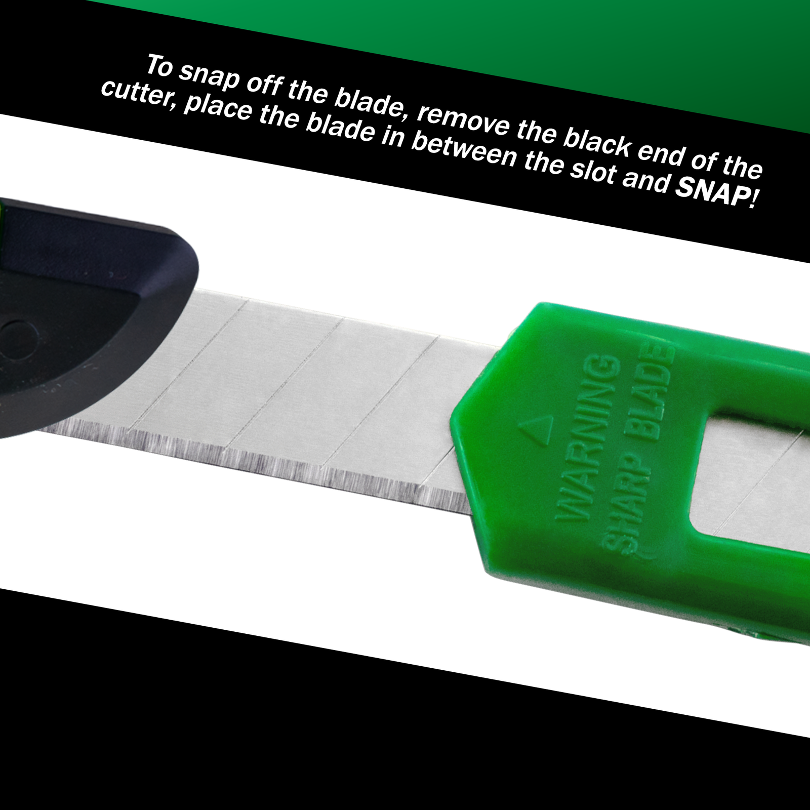 Small Green Utility Knife Box Cutter Snap Off Blade 9MM Blade