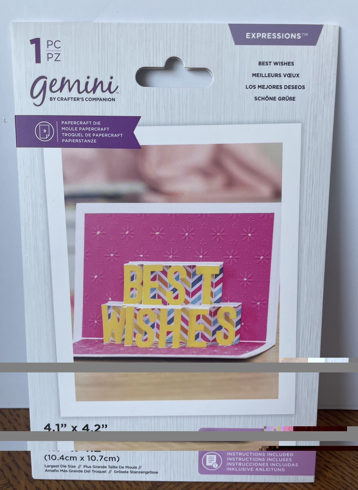 Crafters Companion Shaped Pop-Out Sentiment Dies “BEST WISHES” For Paper Crafts