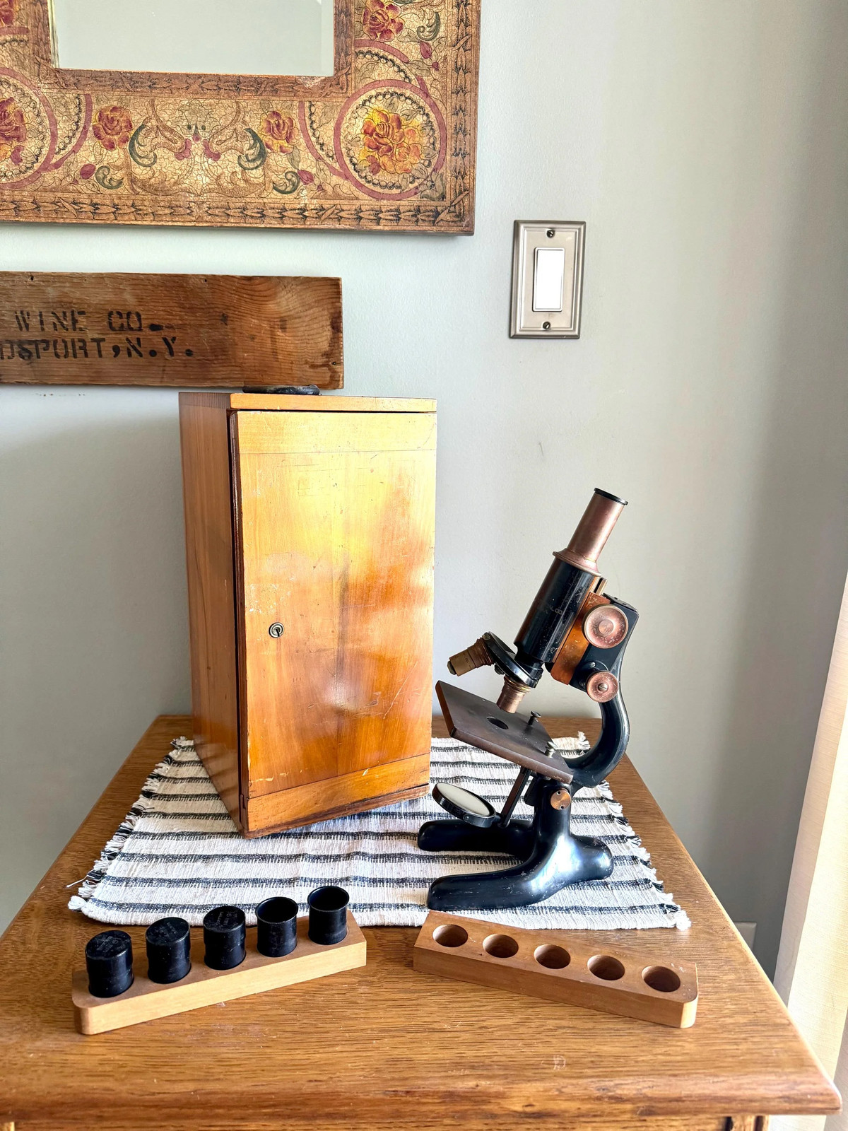 Antique Bausch and Lomb Brass Microscope | Antique B & L Brass Microscope