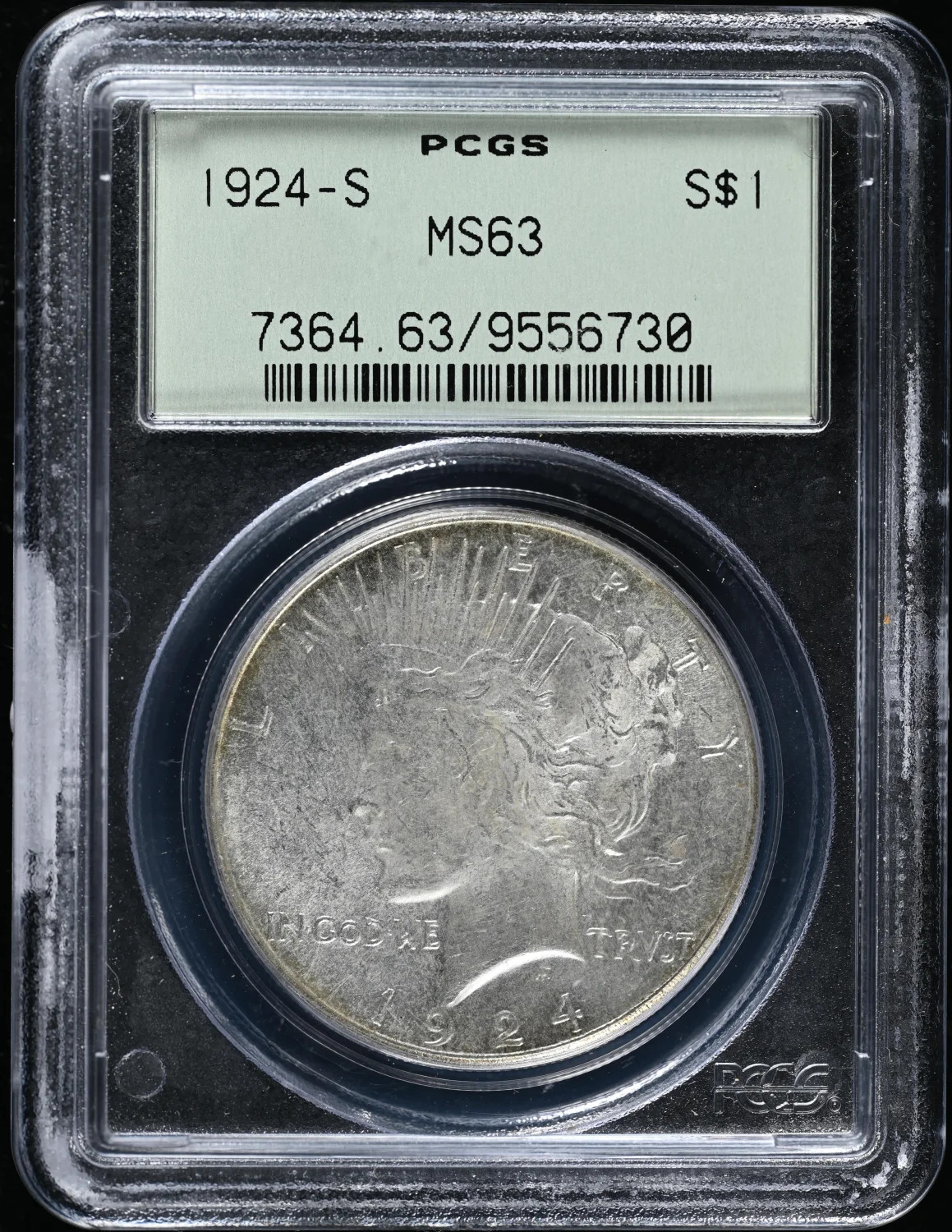 1924 S Peace Silver Dollar PCGS MS-63